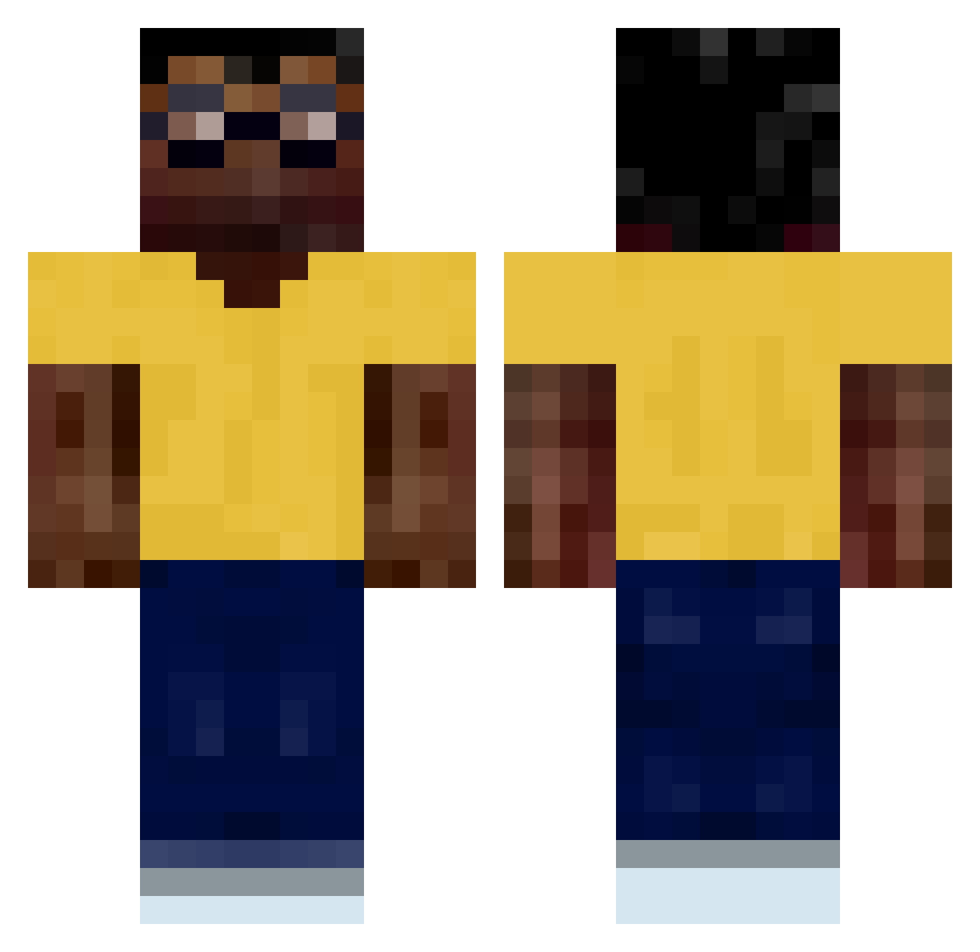 caveats Minecraft skin, front and back view