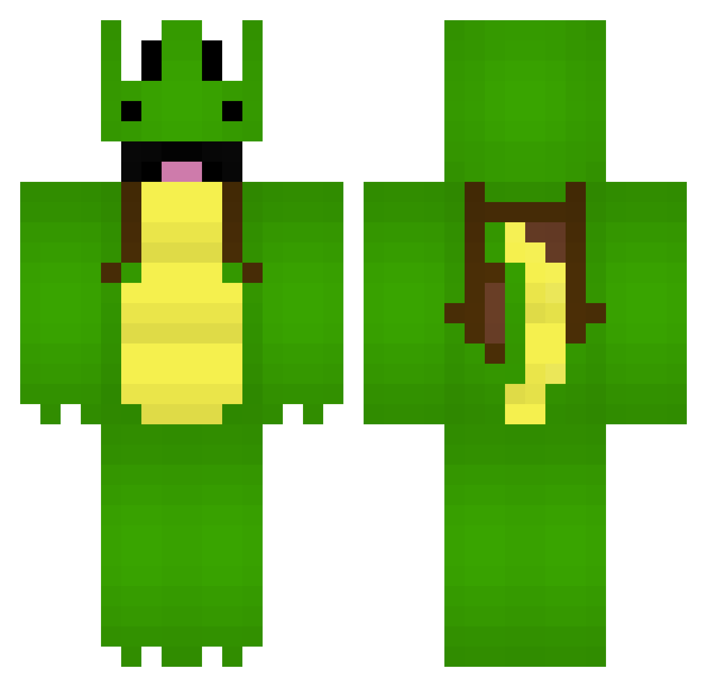 Croc31 Minecraft skin, front and back view