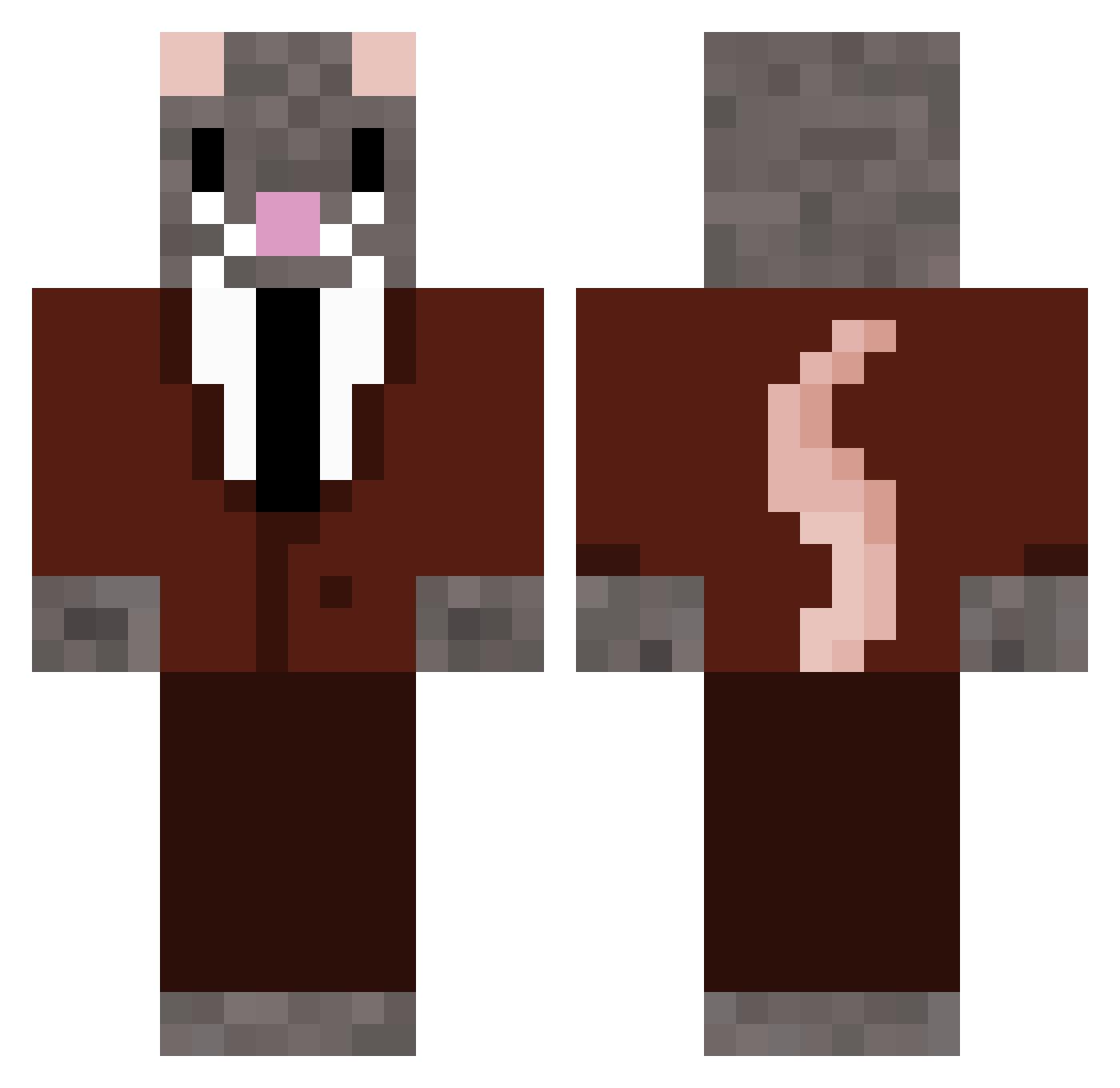 Perallex1 Minecraft skin, front and back view