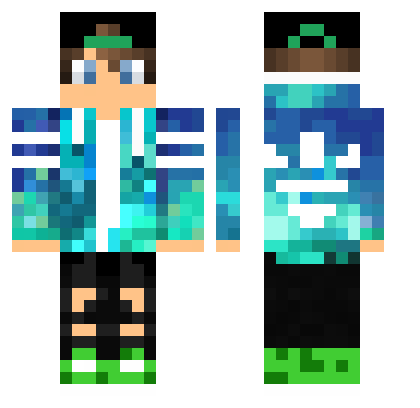 Spebbie Minecraft skin, front and back view