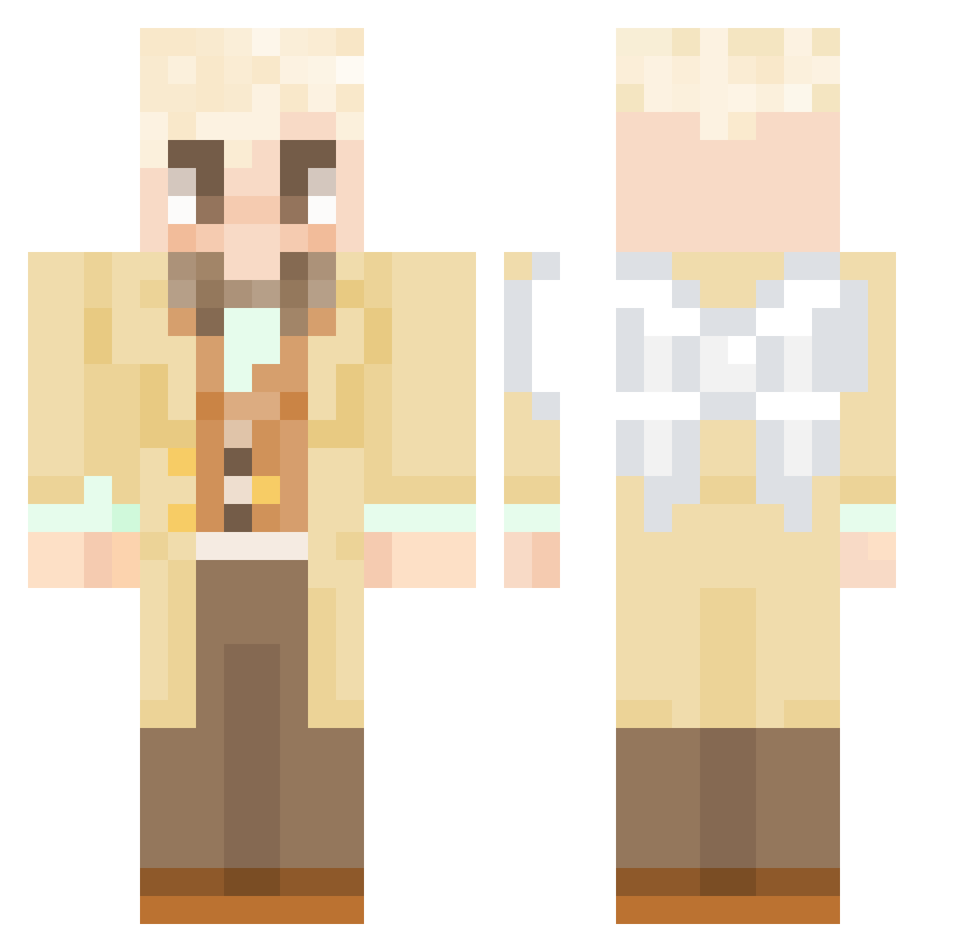 XYNG02 Minecraft skin, front and back view