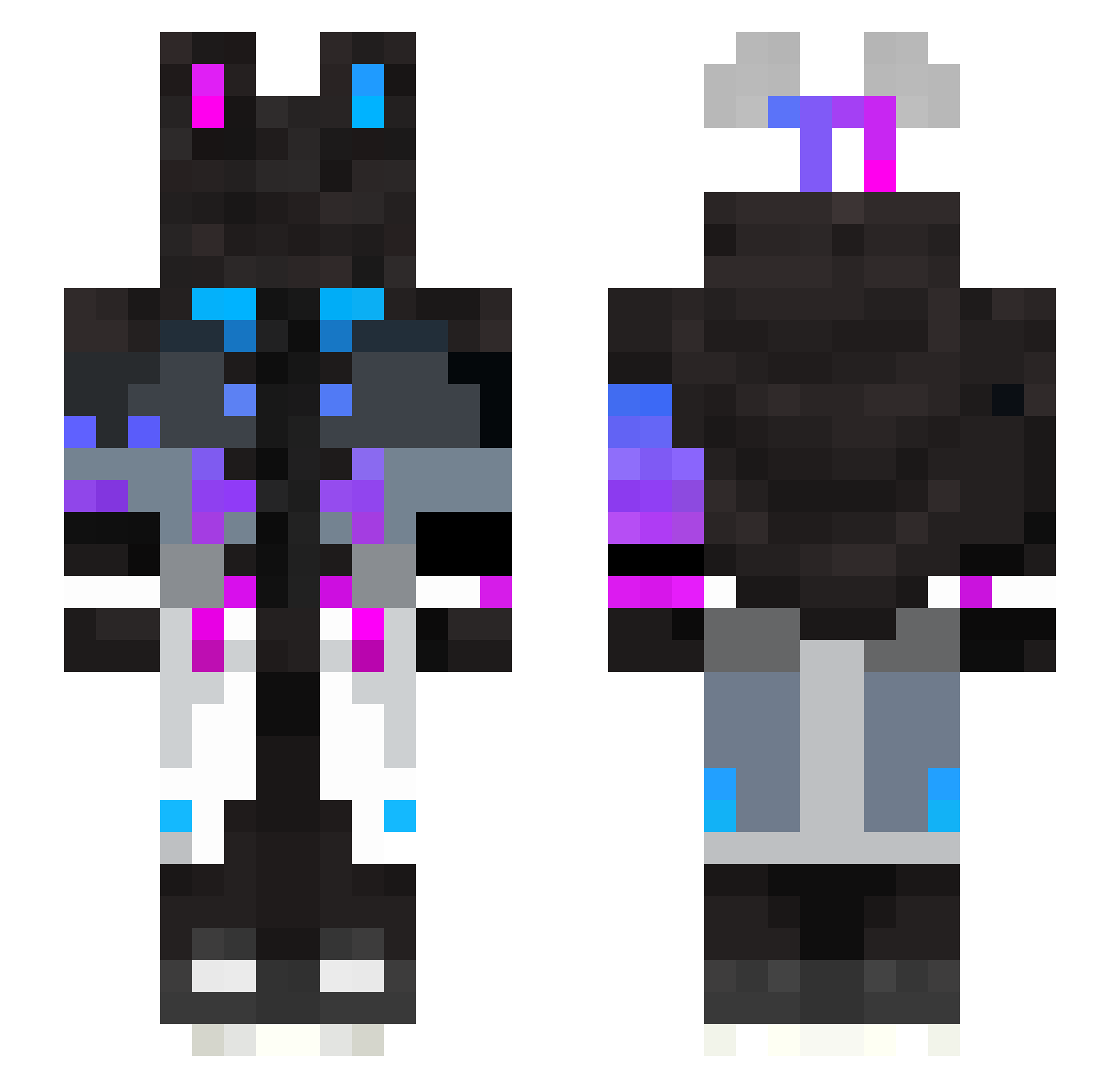 UncleGod123 Minecraft skin, front and back view