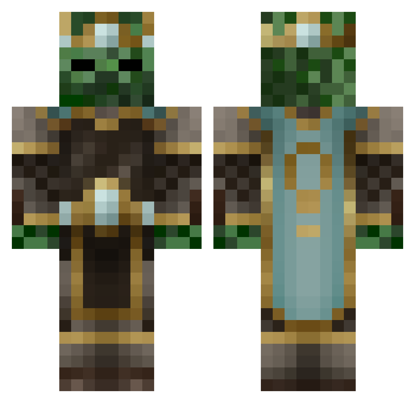 Masteredvin4 Minecraft skin, front and back view