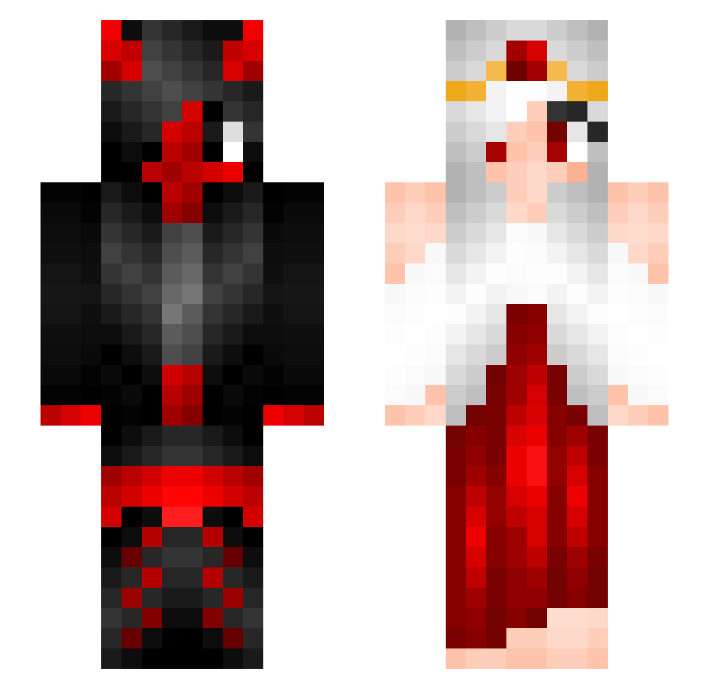 Valesta Minecraft skin, front and back view