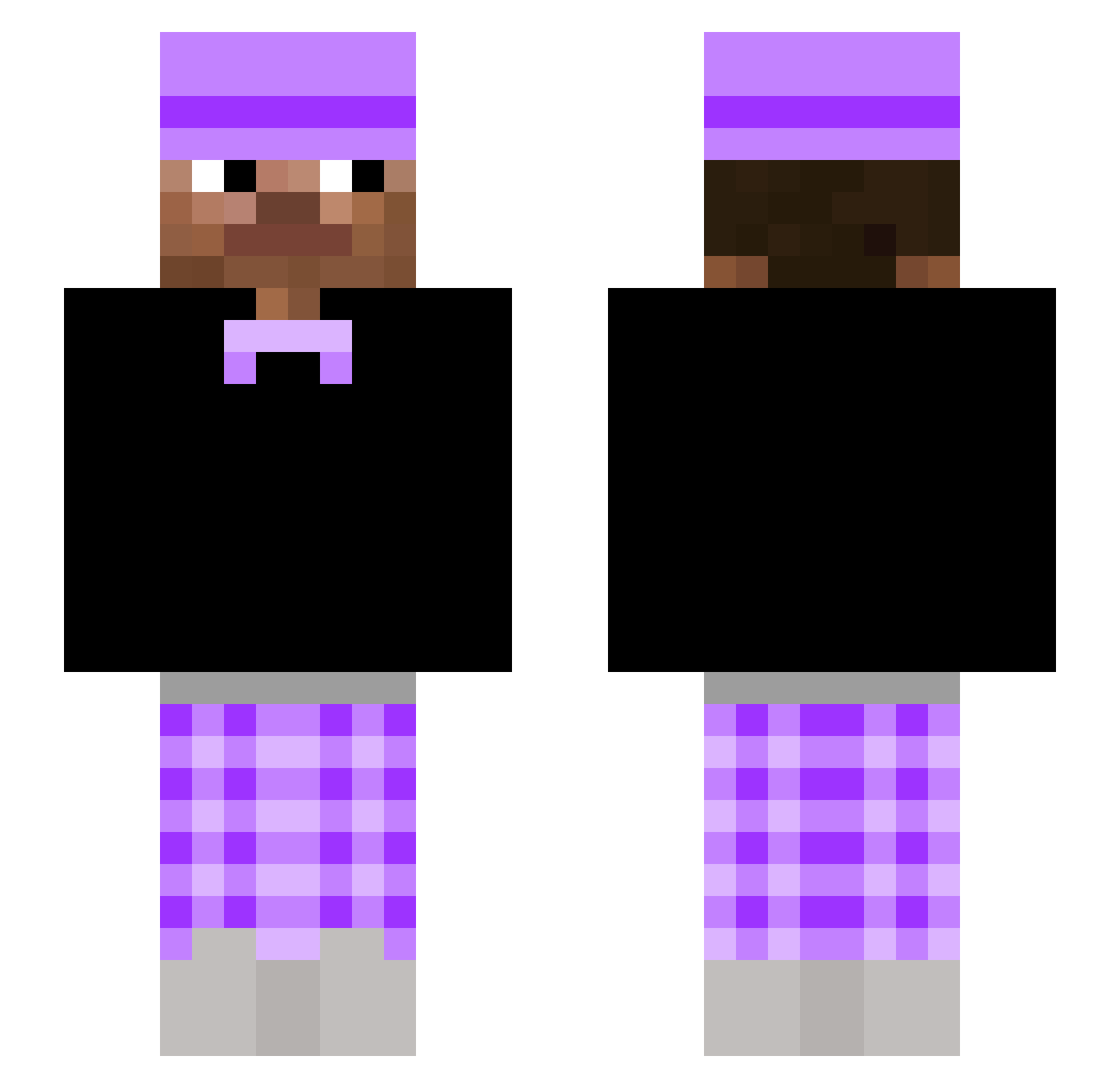 xSqyian Minecraft skin, front and back view