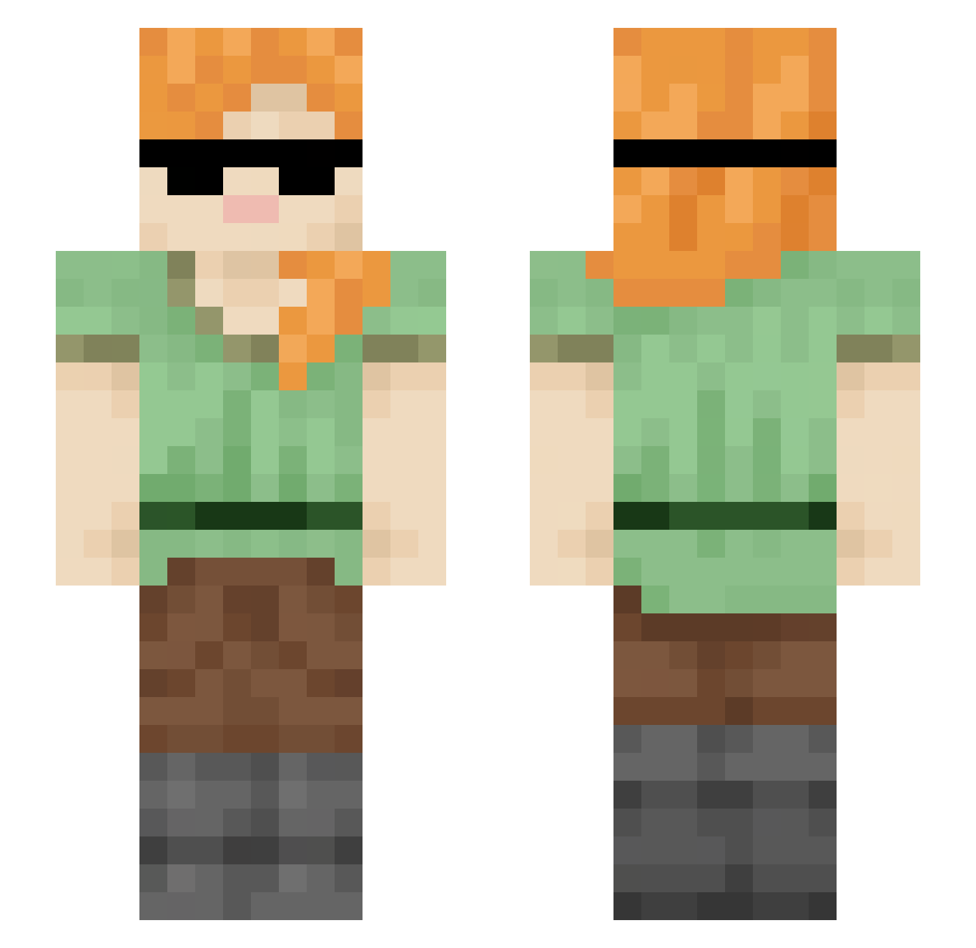 Schaetzchen Minecraft skin, front and back view