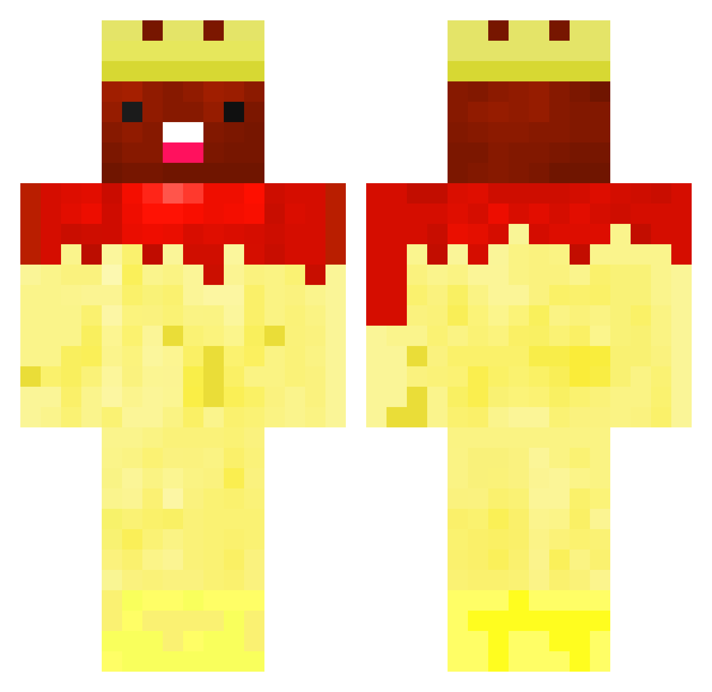 Alfrado124 Minecraft skin, front and back view