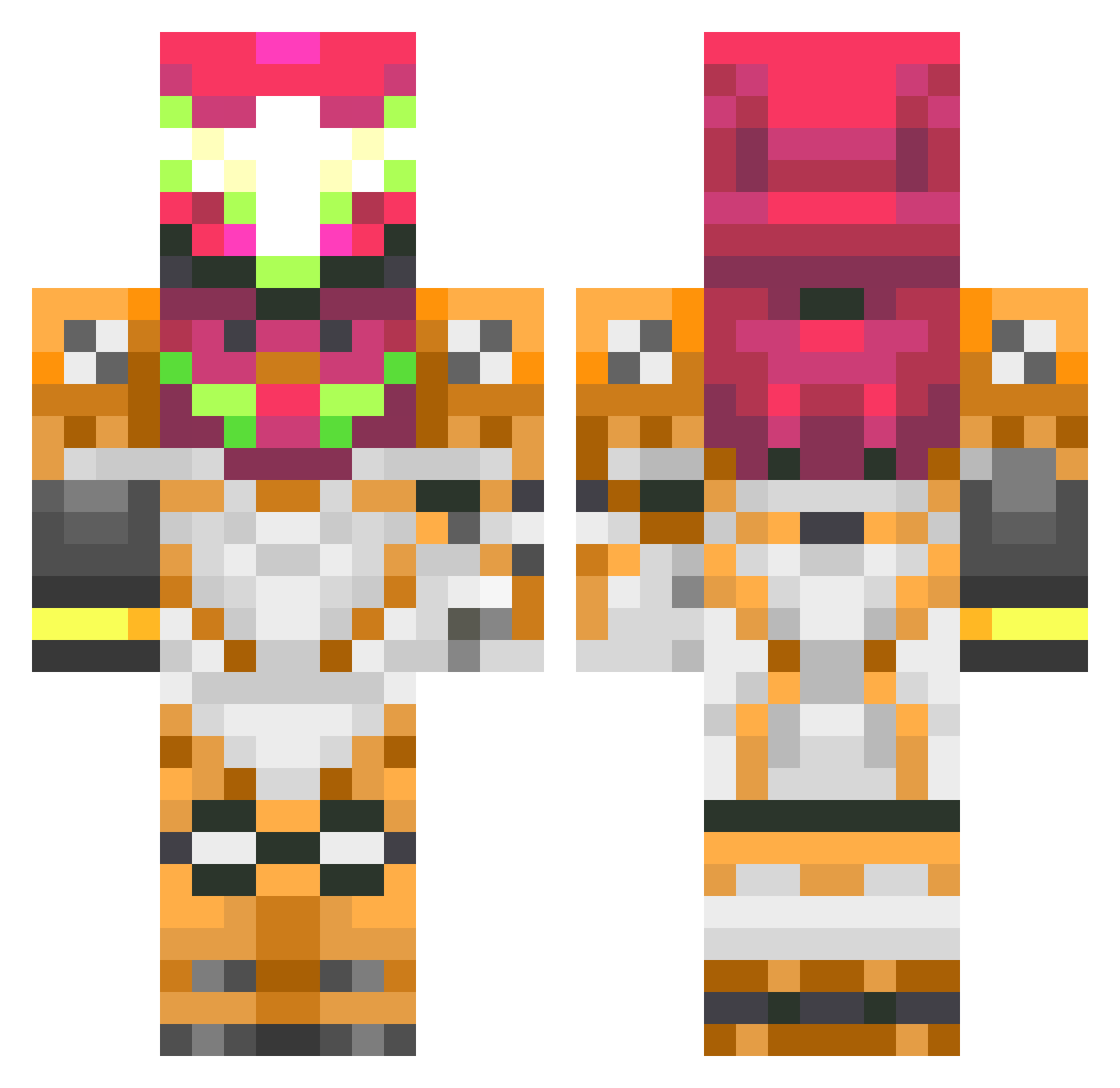 Vaze537 Minecraft skin, front and back view