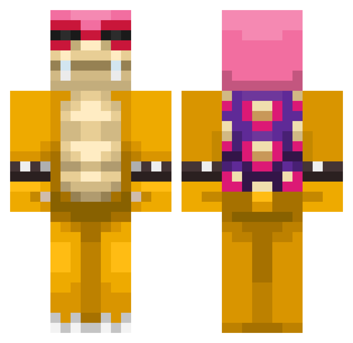 Opackless Minecraft skin, front and back view
