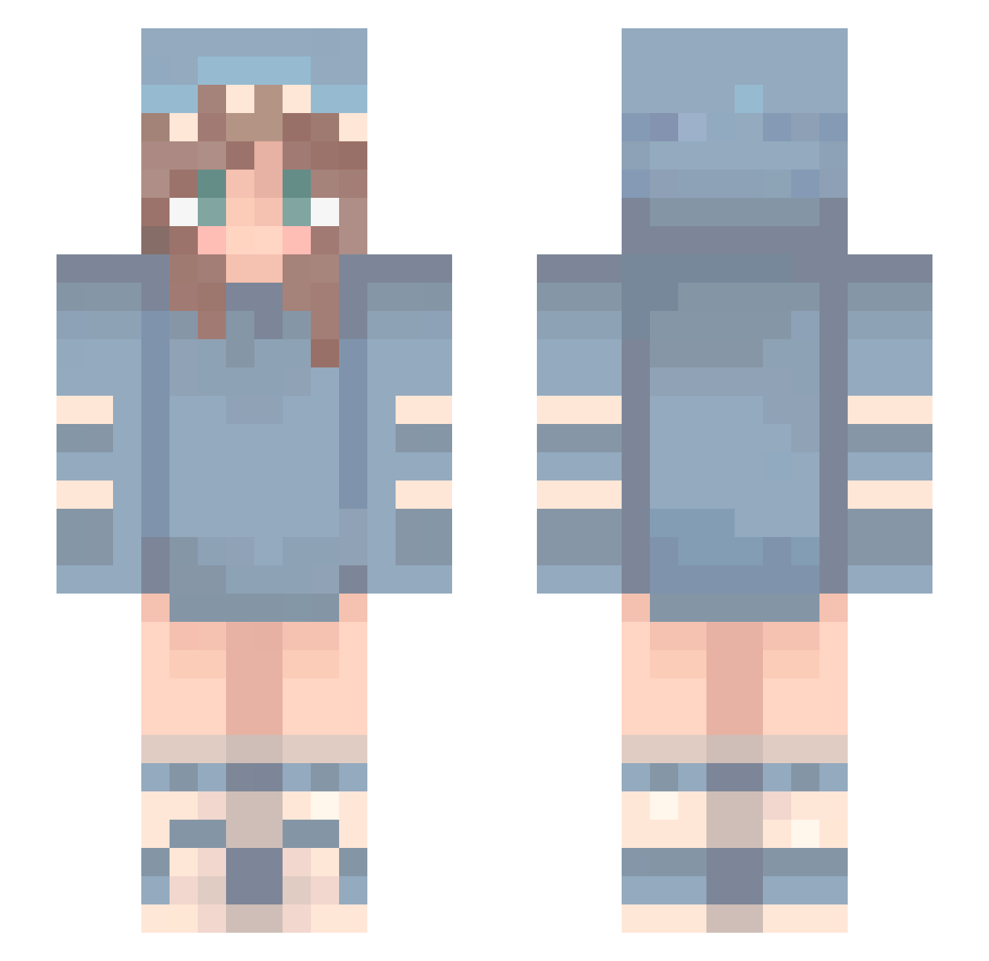 sleepynomad Minecraft skin, front and back view