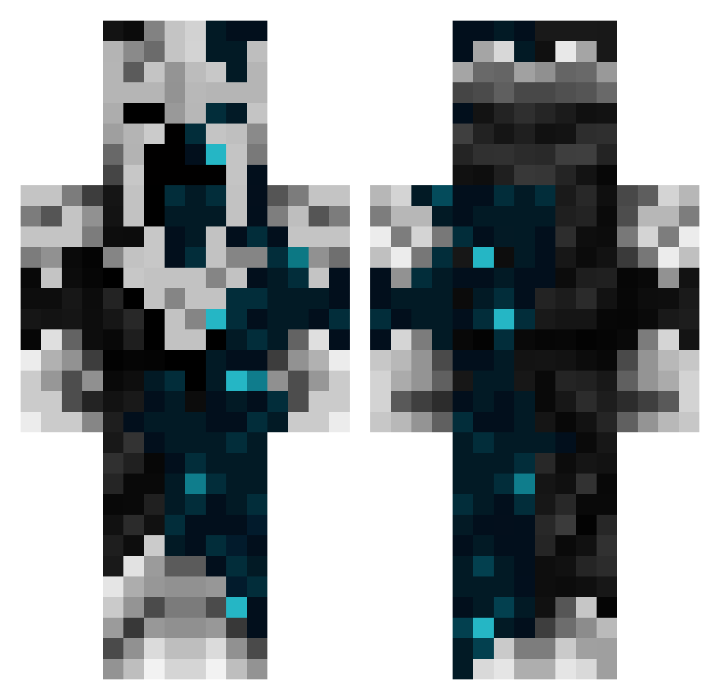 ZombieAdam13 Minecraft skin, front and back view