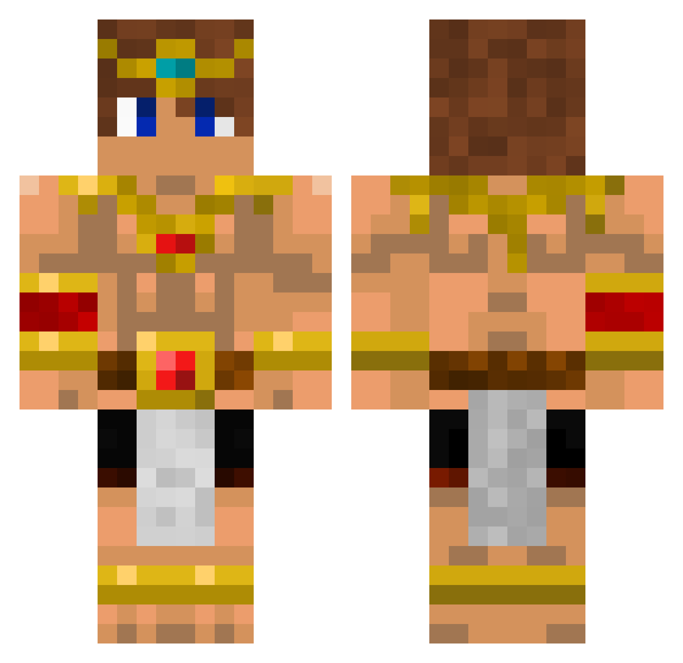 Skylaos Minecraft skin, front and back view