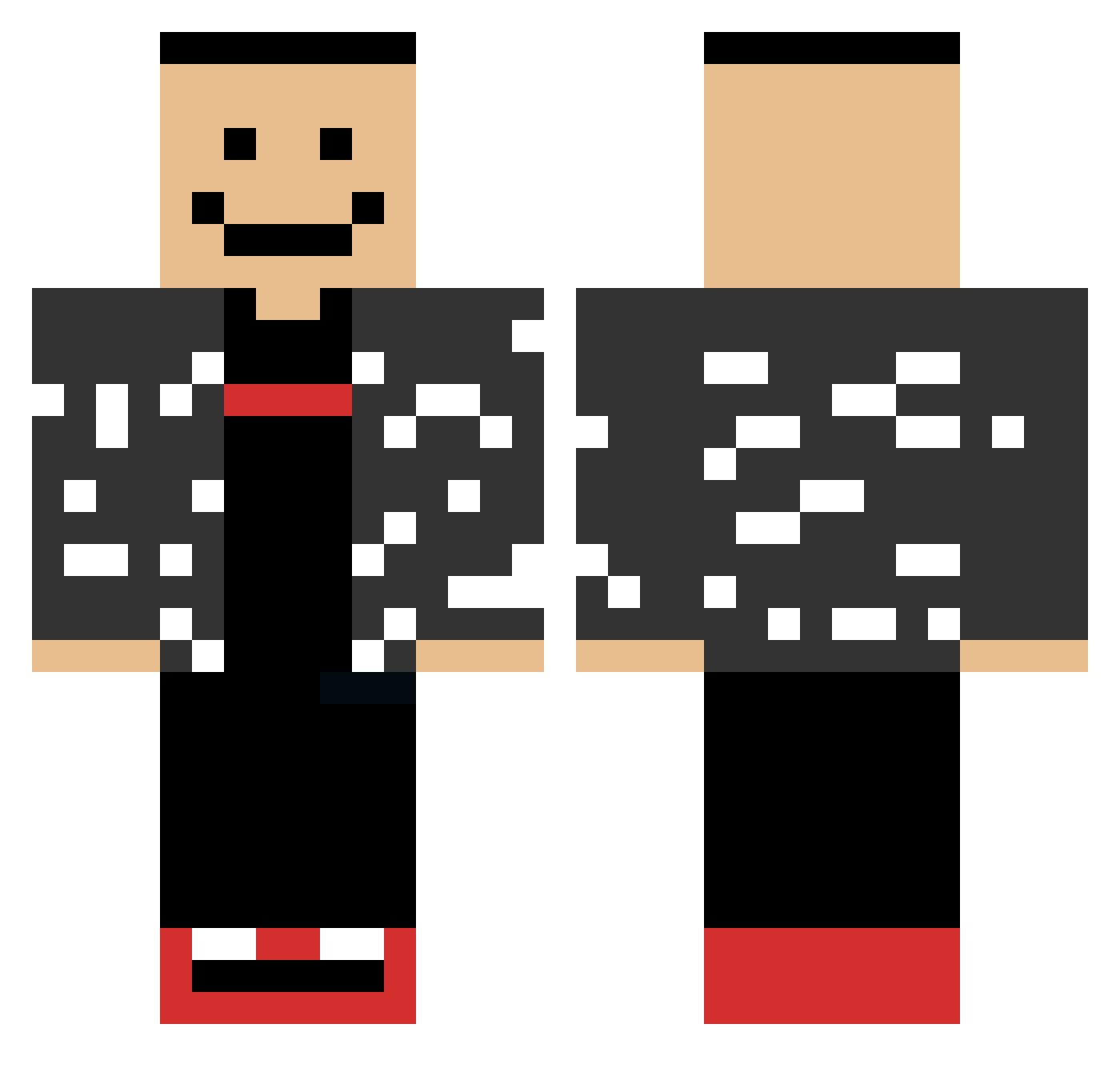 BeenBoyage Minecraft skin, front and back view