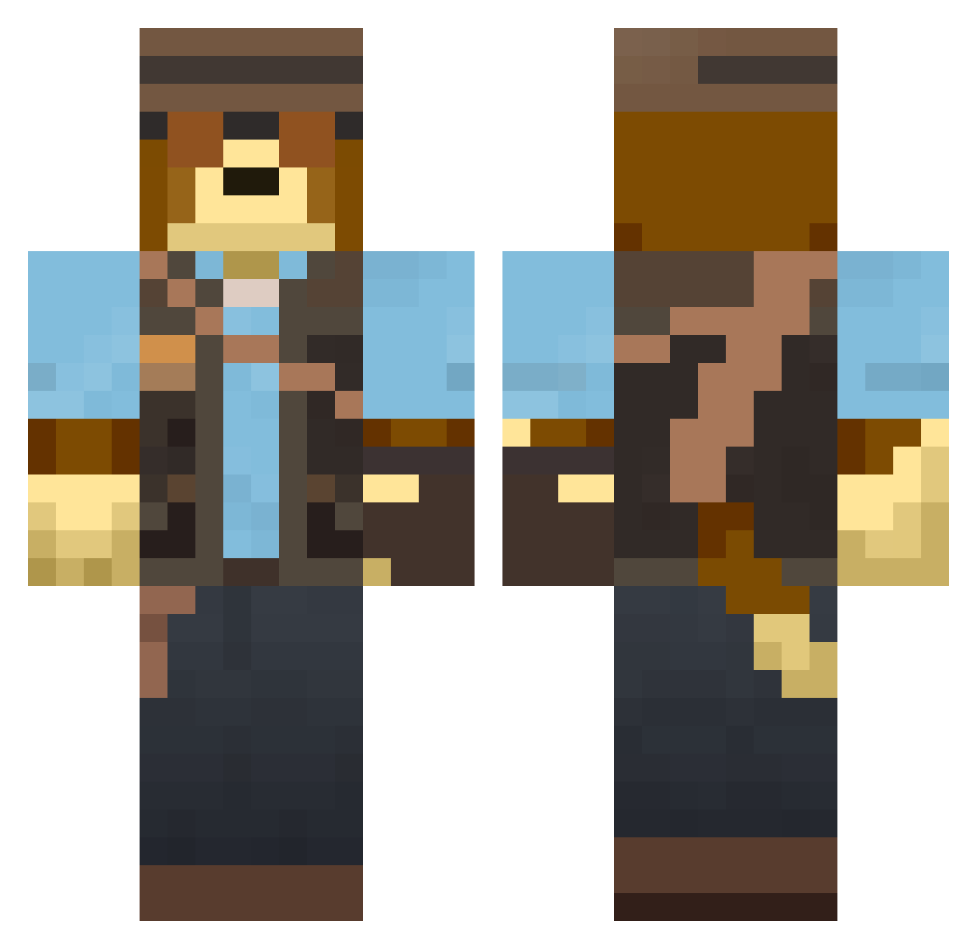 Tr1ckst3r11 Minecraft skin, front and back view