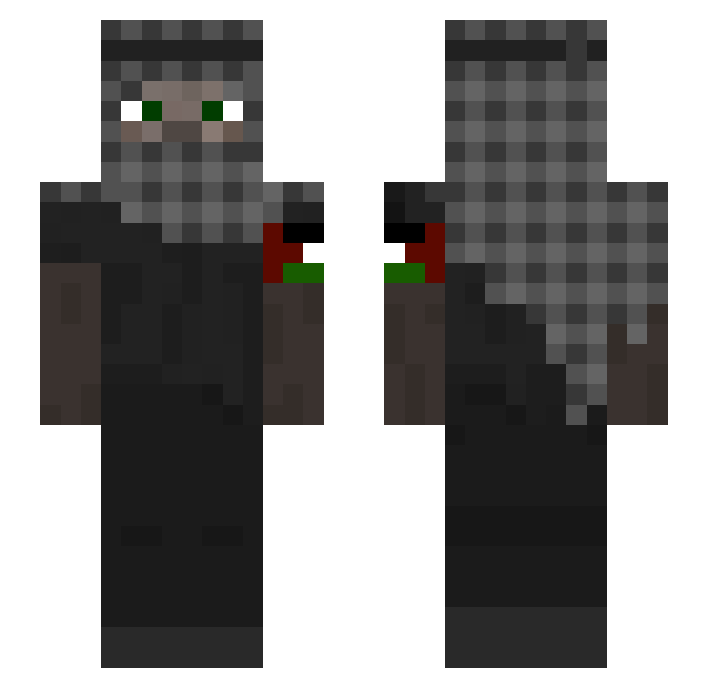 varqua Minecraft skin, front and back view