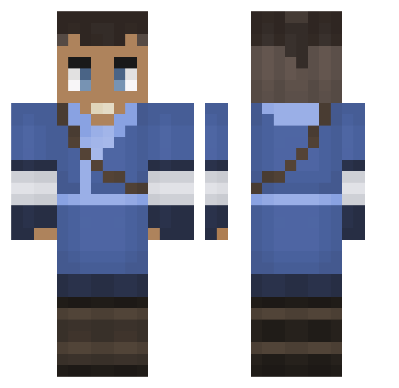 SinfulBan1 Minecraft skin, front and back view