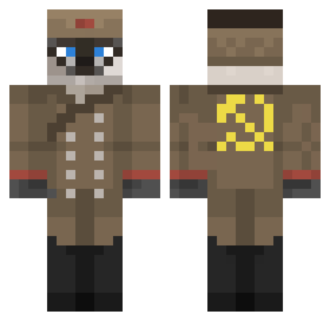 TheMattPlay Minecraft skin, front and back view