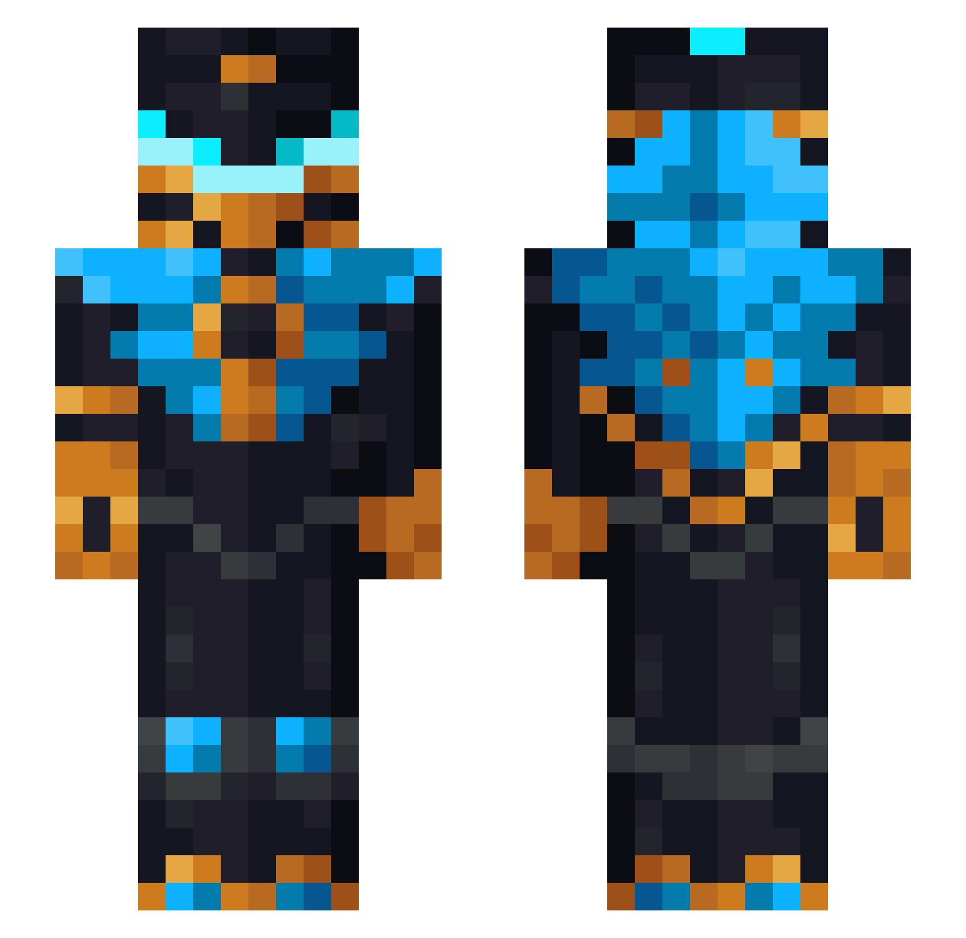 0Moist Minecraft skin, front and back view