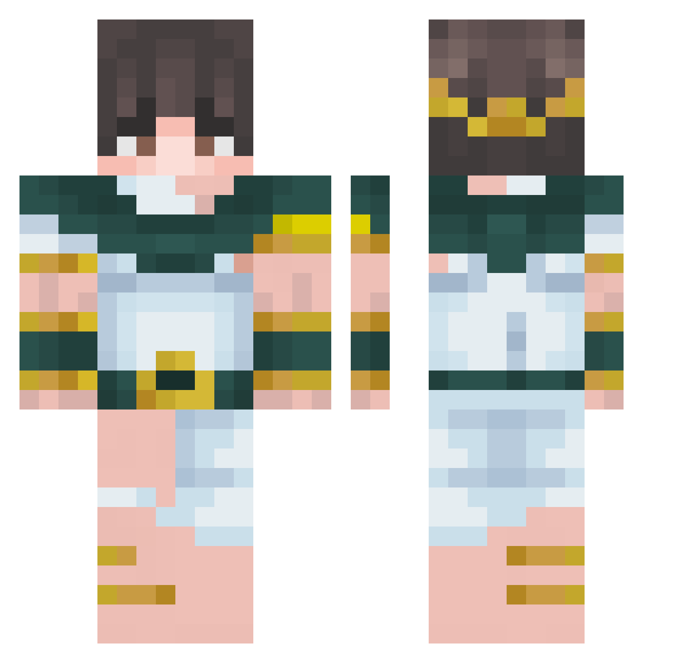 ITsDiza Minecraft skin, front and back view