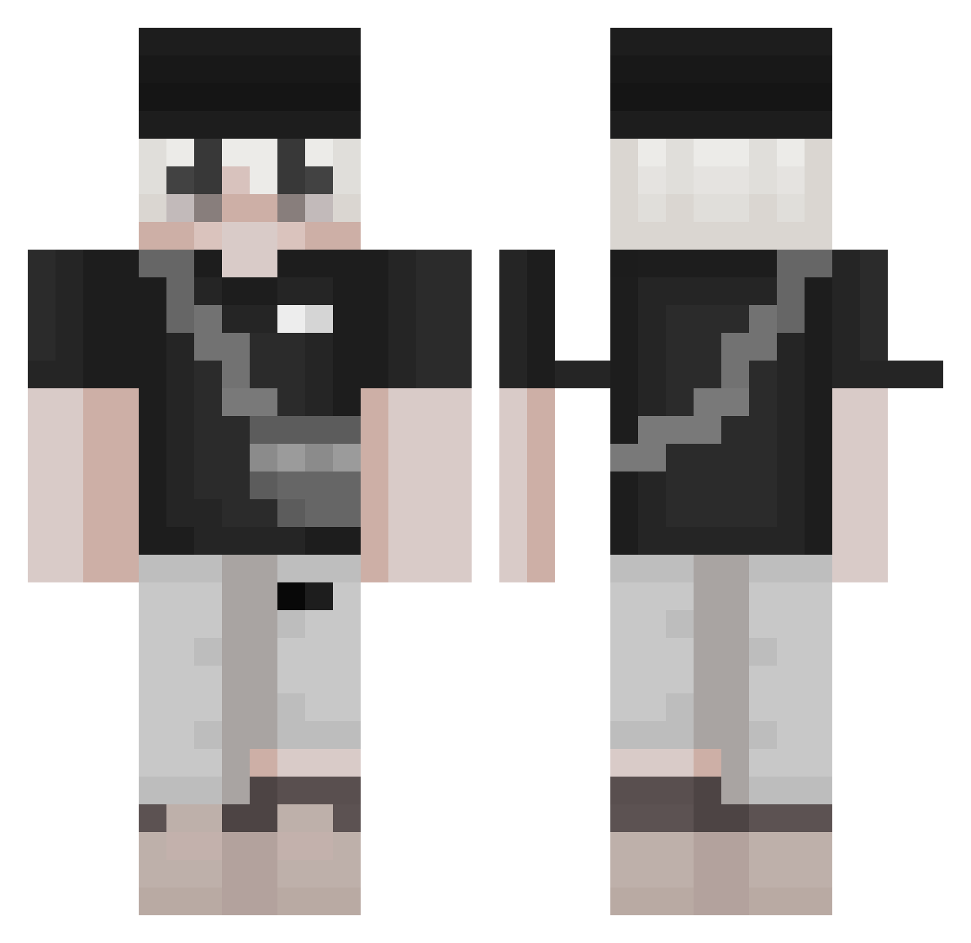 TerraBllade Minecraft skin, front and back view