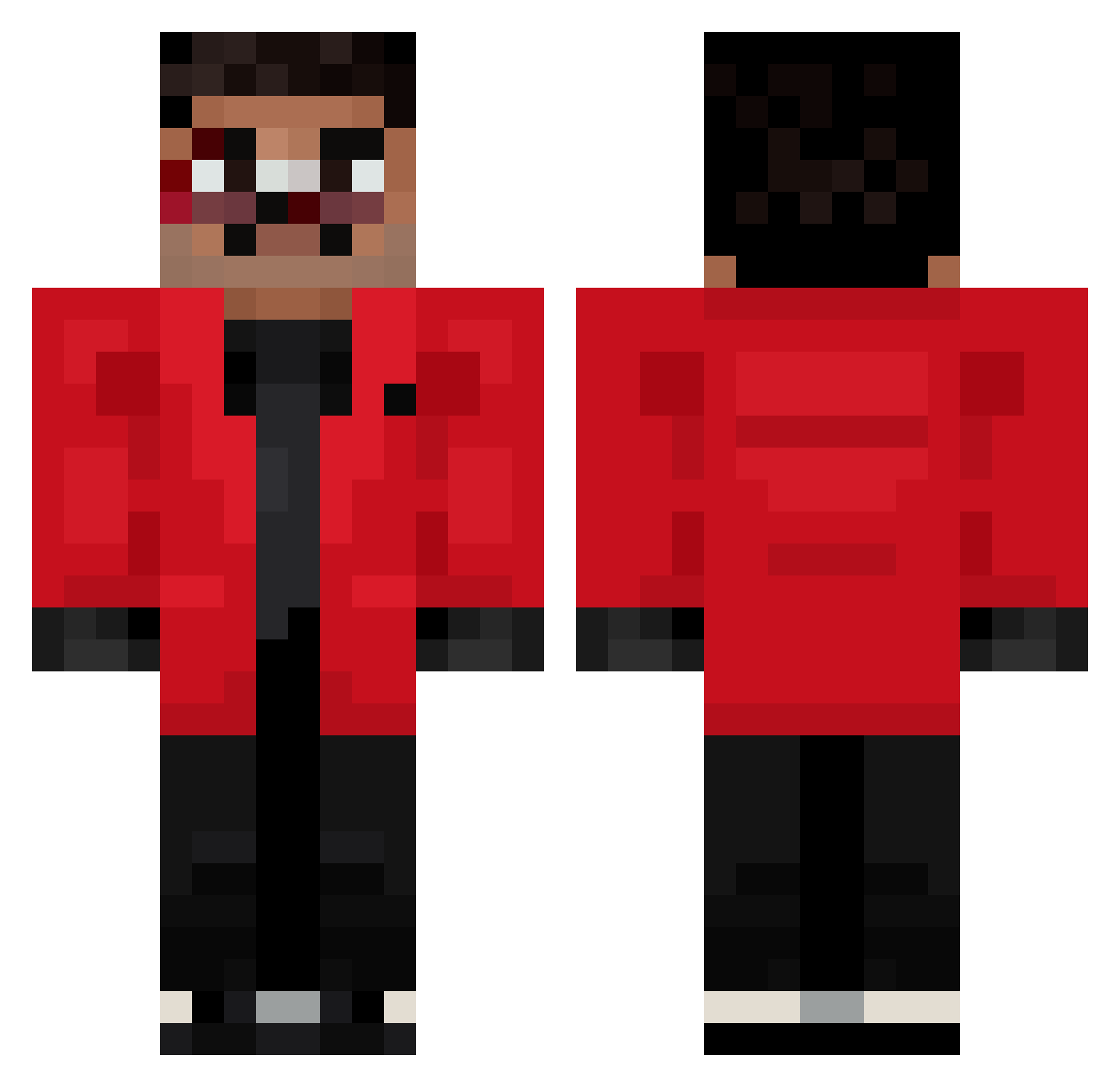 vampybite Minecraft skin, front and back view