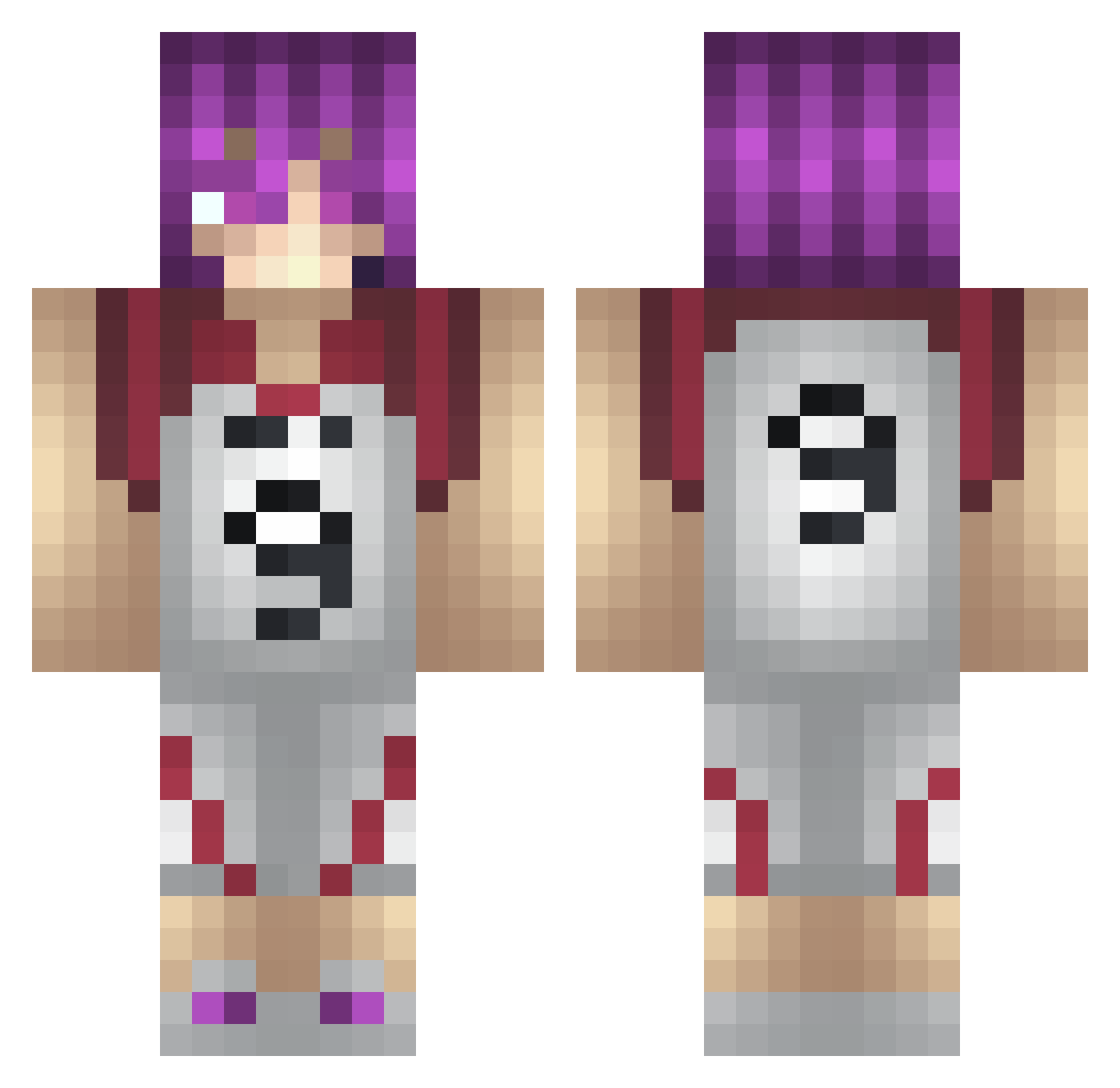 Bray293 Minecraft skin, front and back view