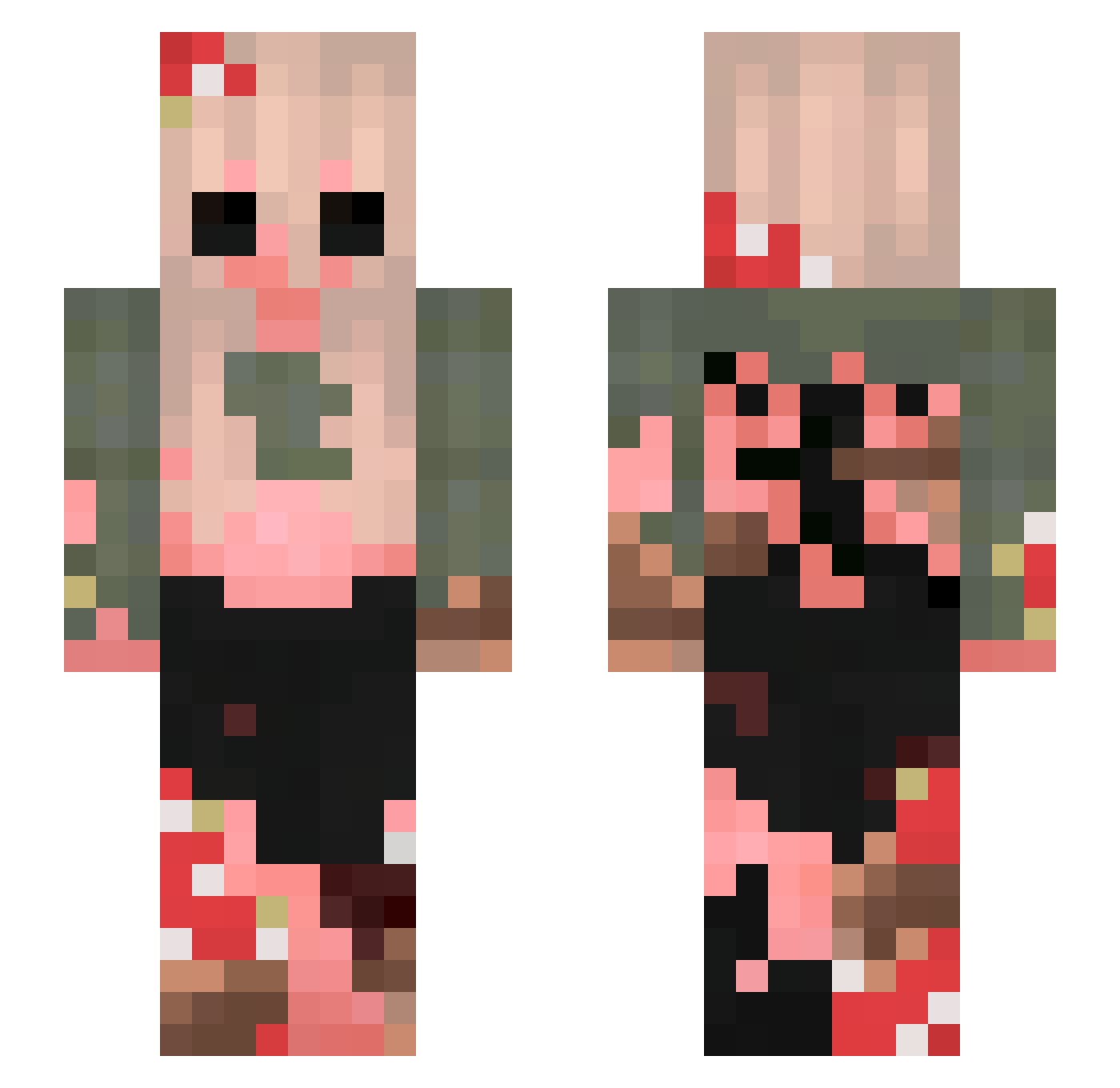 Vemtokone Minecraft skin, front and back view
