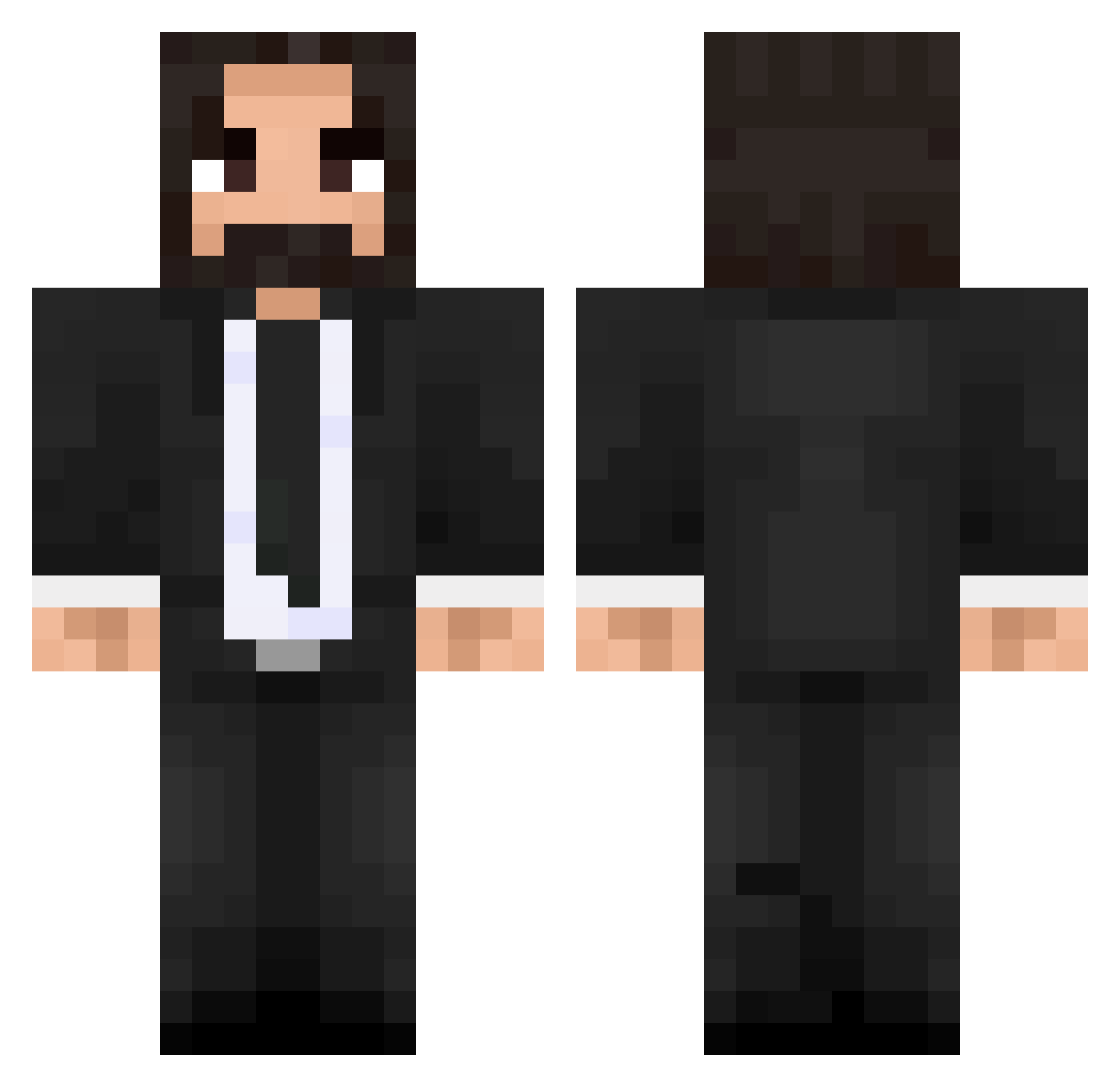 Nexooooo Minecraft skin, front and back view