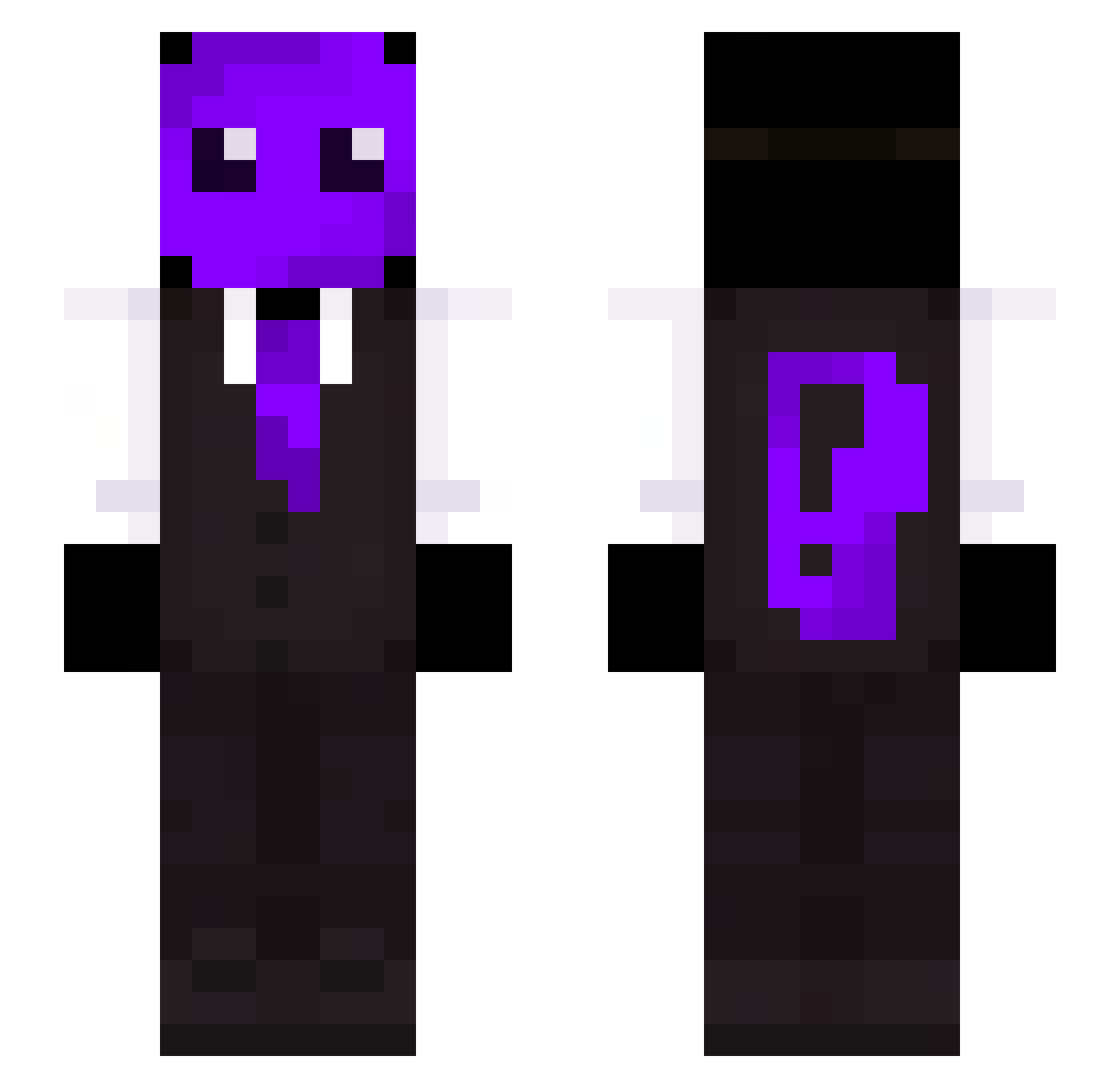 NeroBu Minecraft skin, front and back view