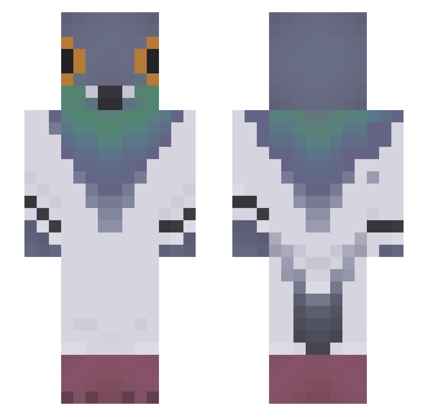 betinabest Minecraft skin, front and back view