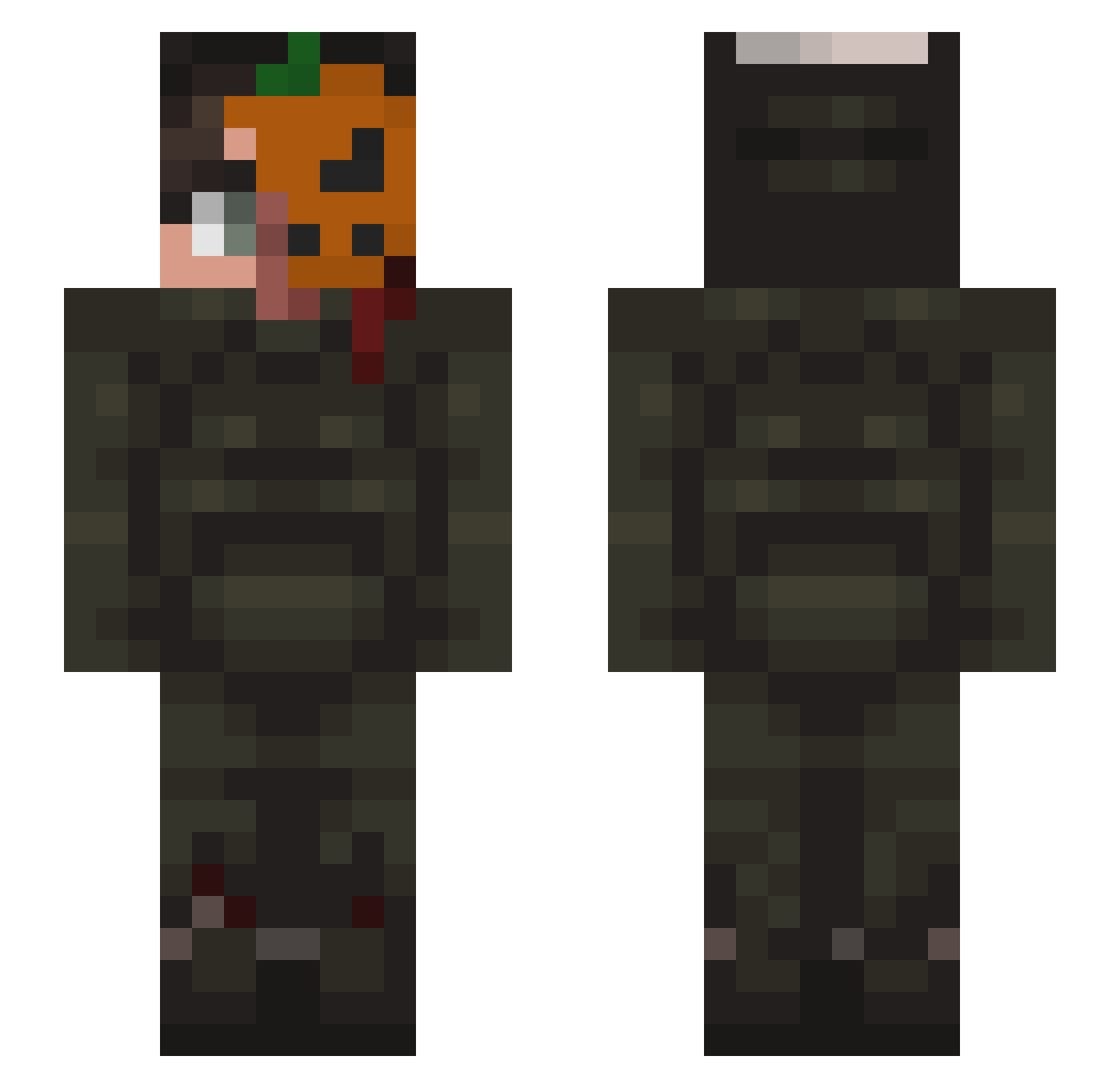 SuprexXD Minecraft skin, front and back view