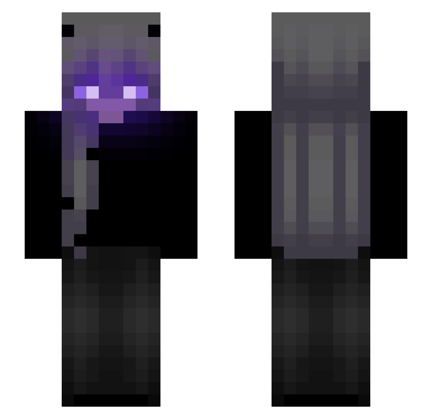 overfolding Minecraft skin, front and back view