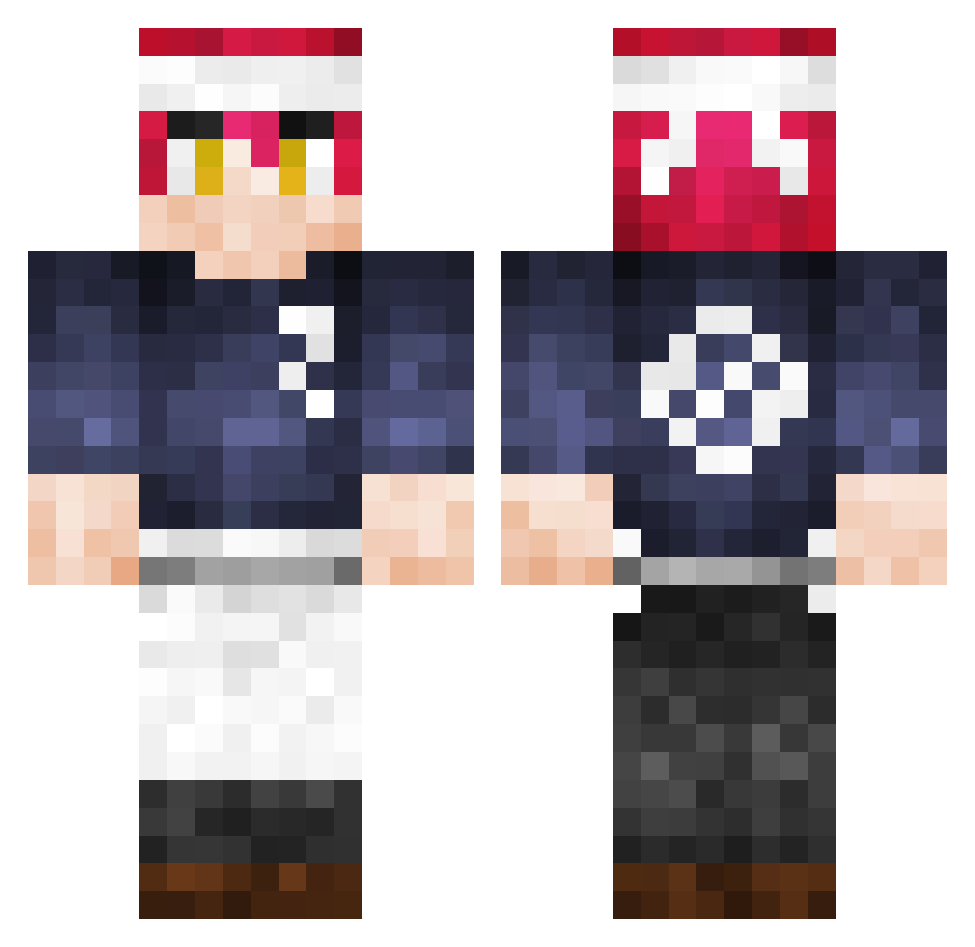 Sanuke3 Minecraft skin, front and back view