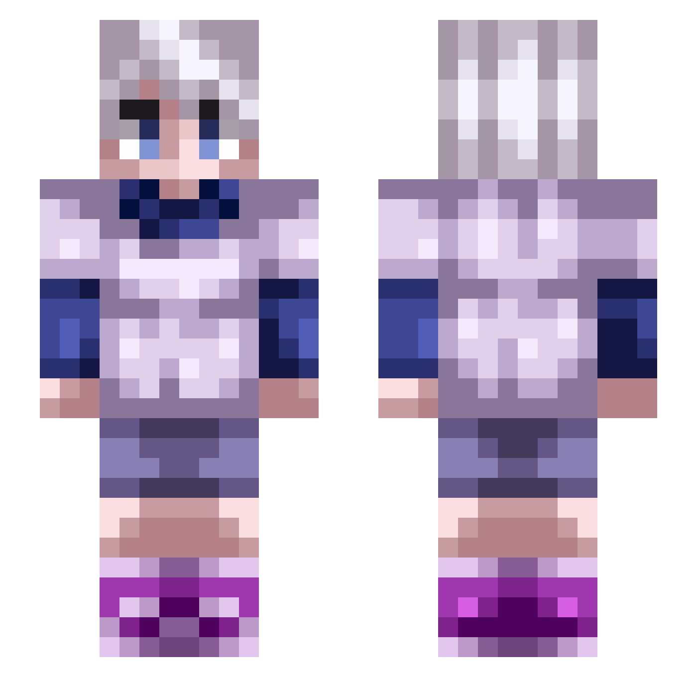 TheRealVantage Minecraft skin, front and back view