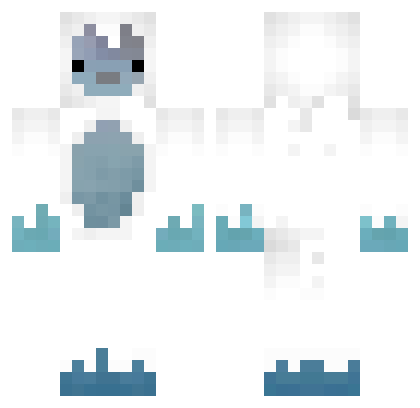 Kxwx Minecraft skin, front and back view