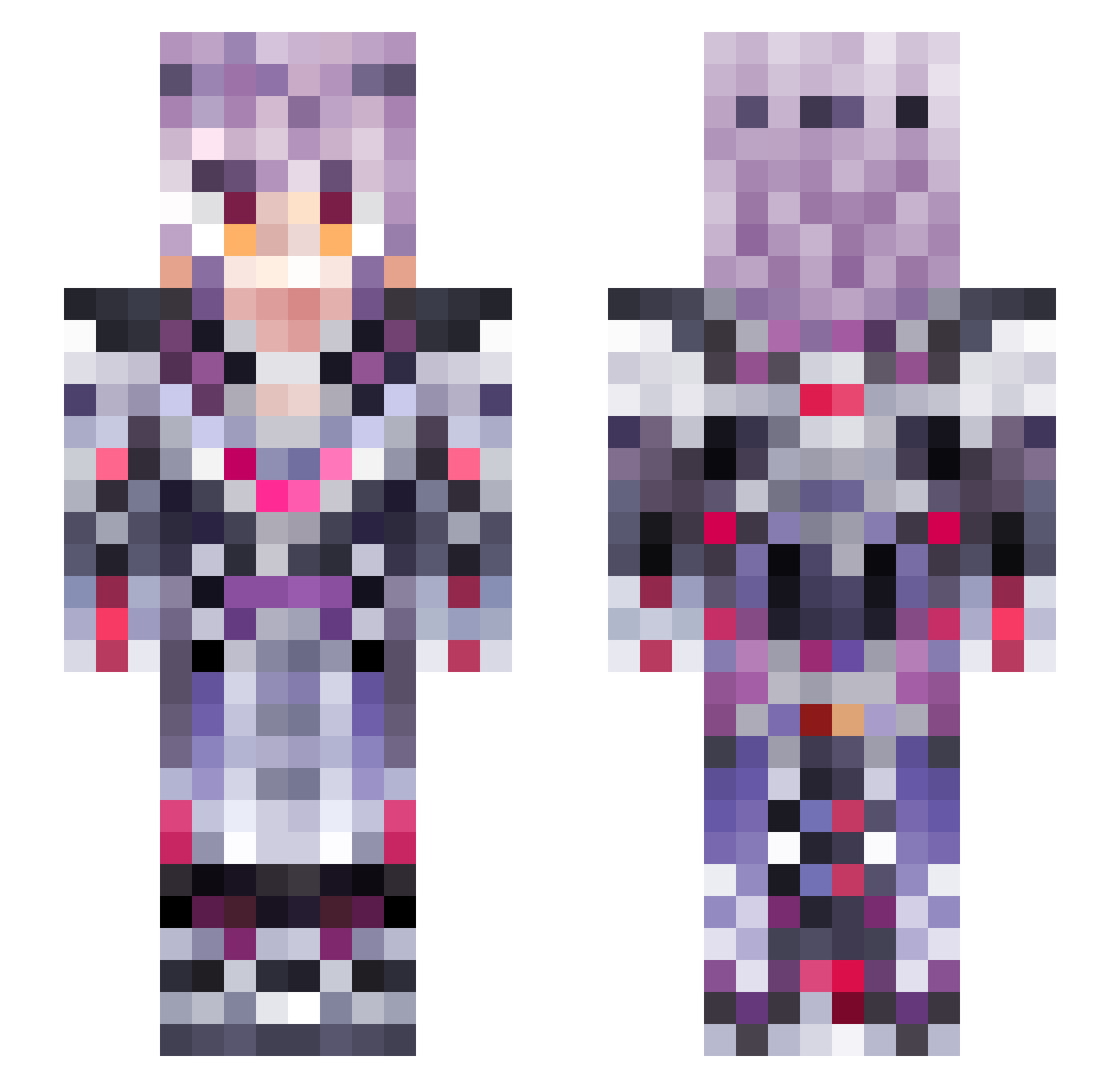 unidad Minecraft skin, front and back view