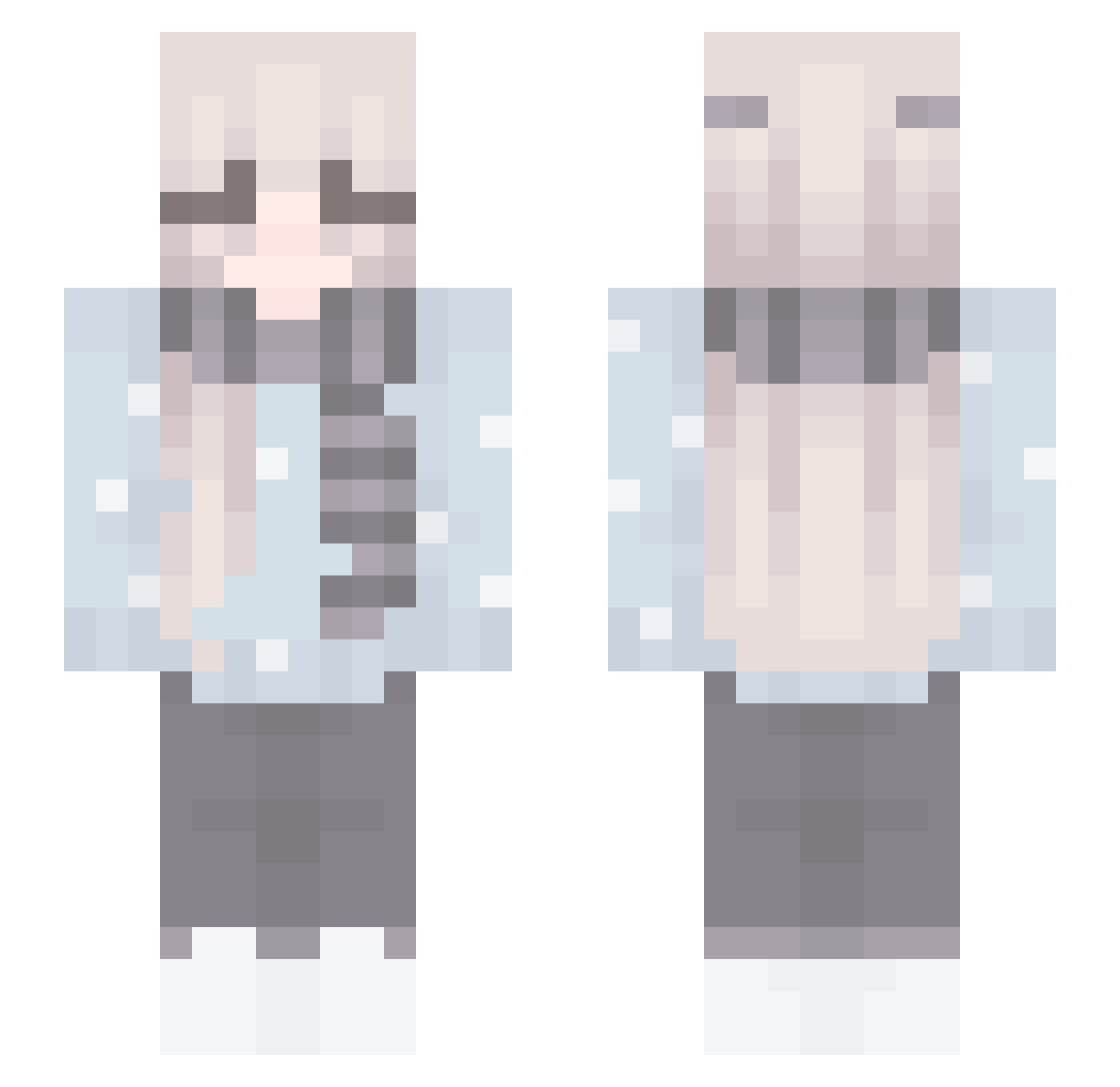 MerryBeth Minecraft skin, front and back view