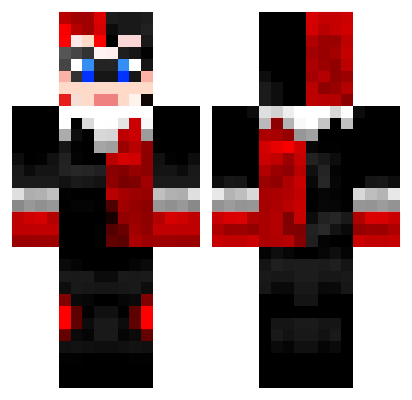 Adjusts Minecraft skin, front and back view