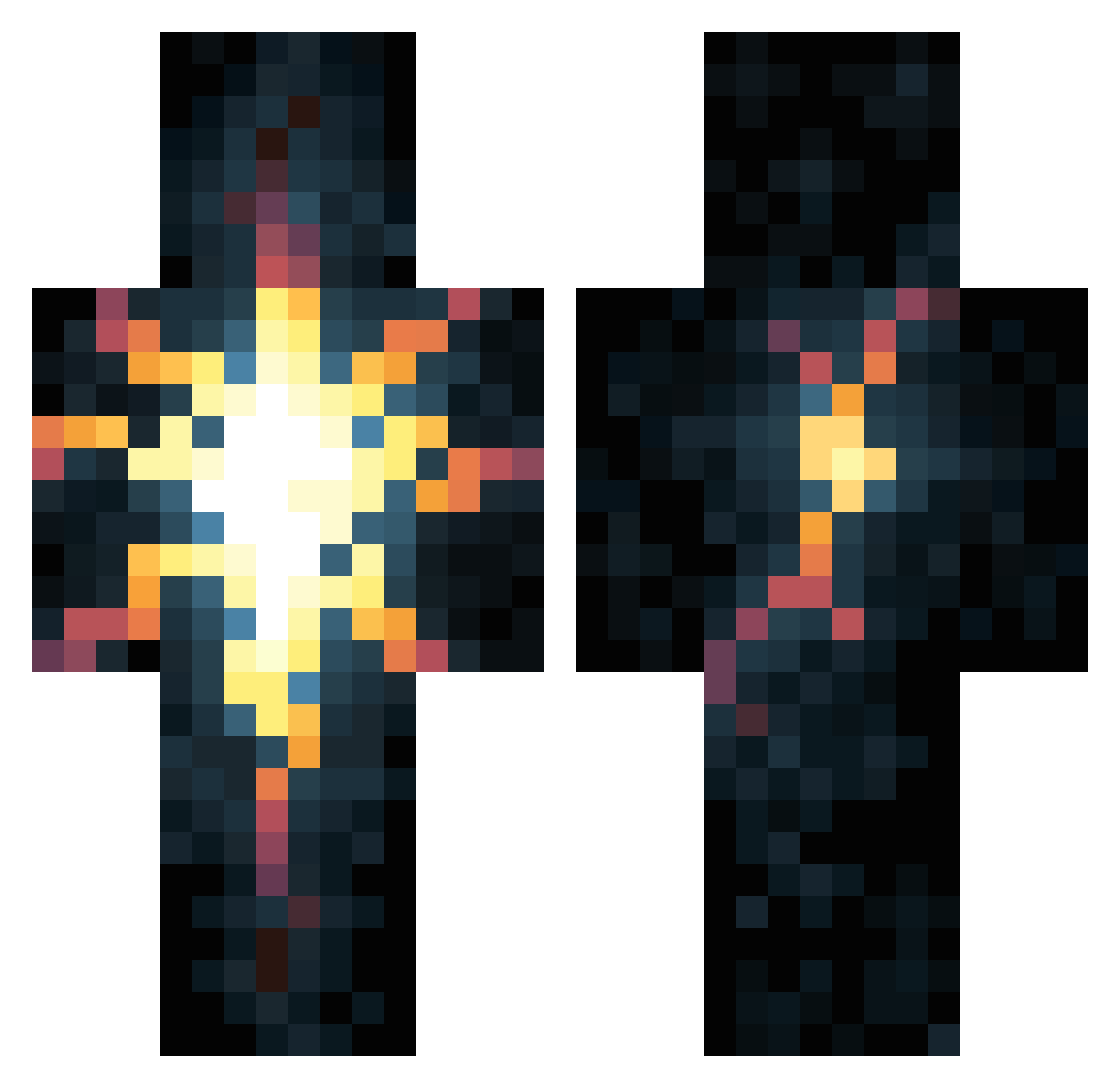 Deteroo Minecraft skin, front and back view