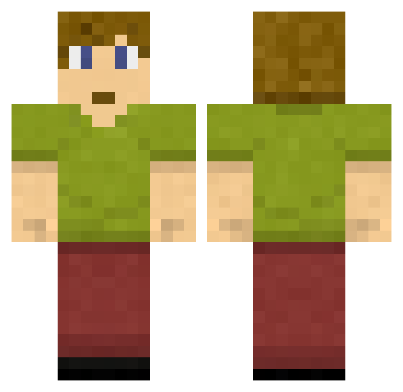 pedr021 Minecraft skin, front and back view