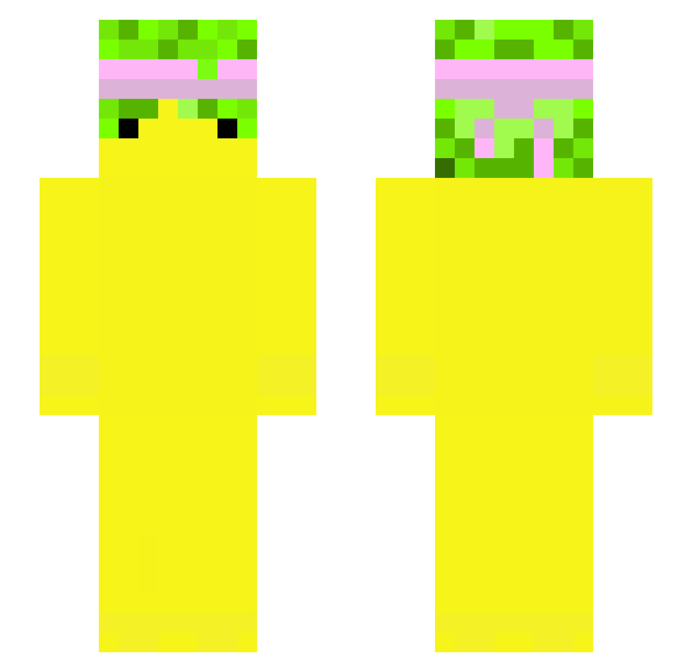 Lem0n Minecraft skin, front and back view