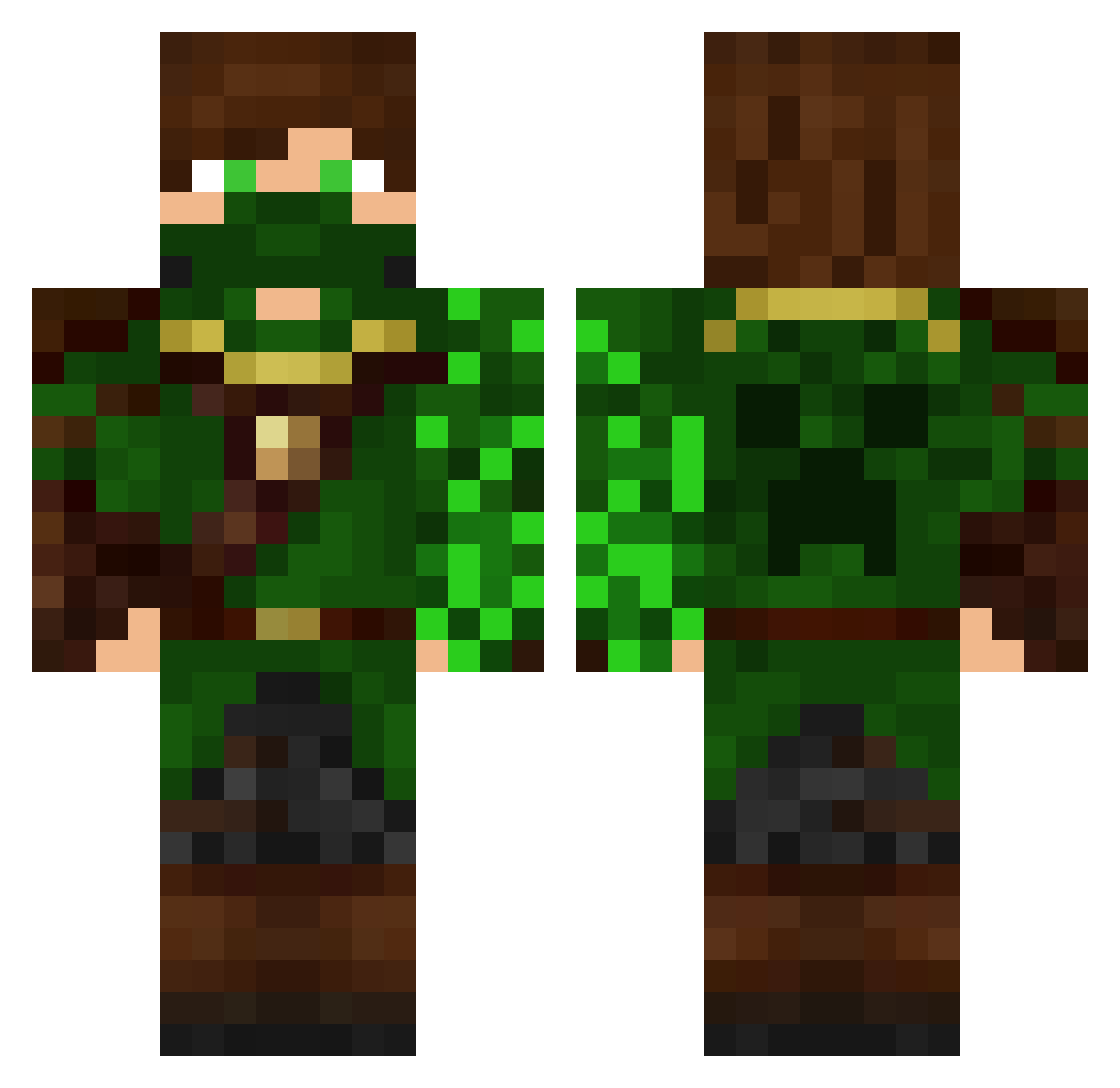 AmnaOrucK Minecraft skin, front and back view