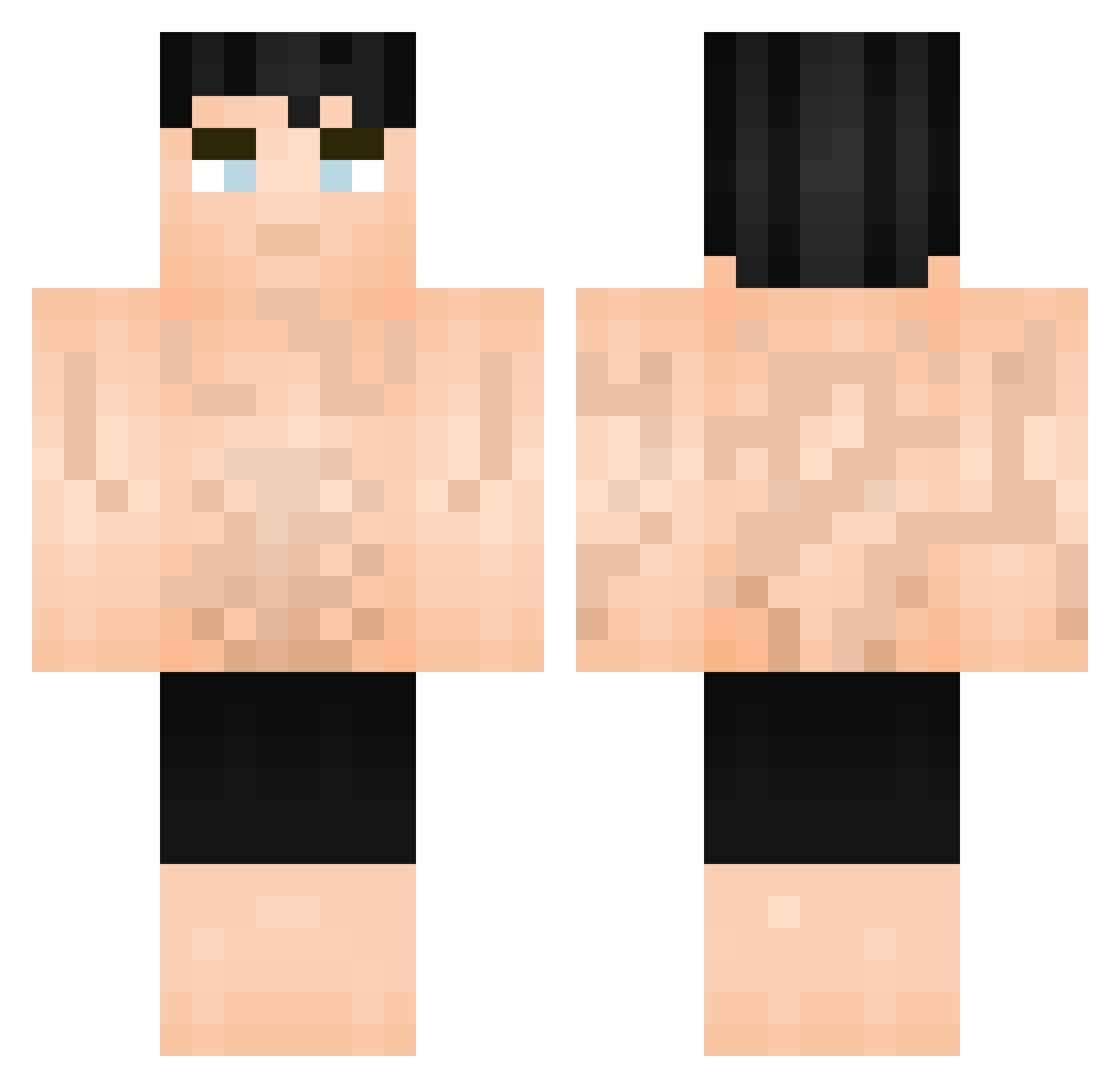 hollowTM Minecraft skin, front and back view