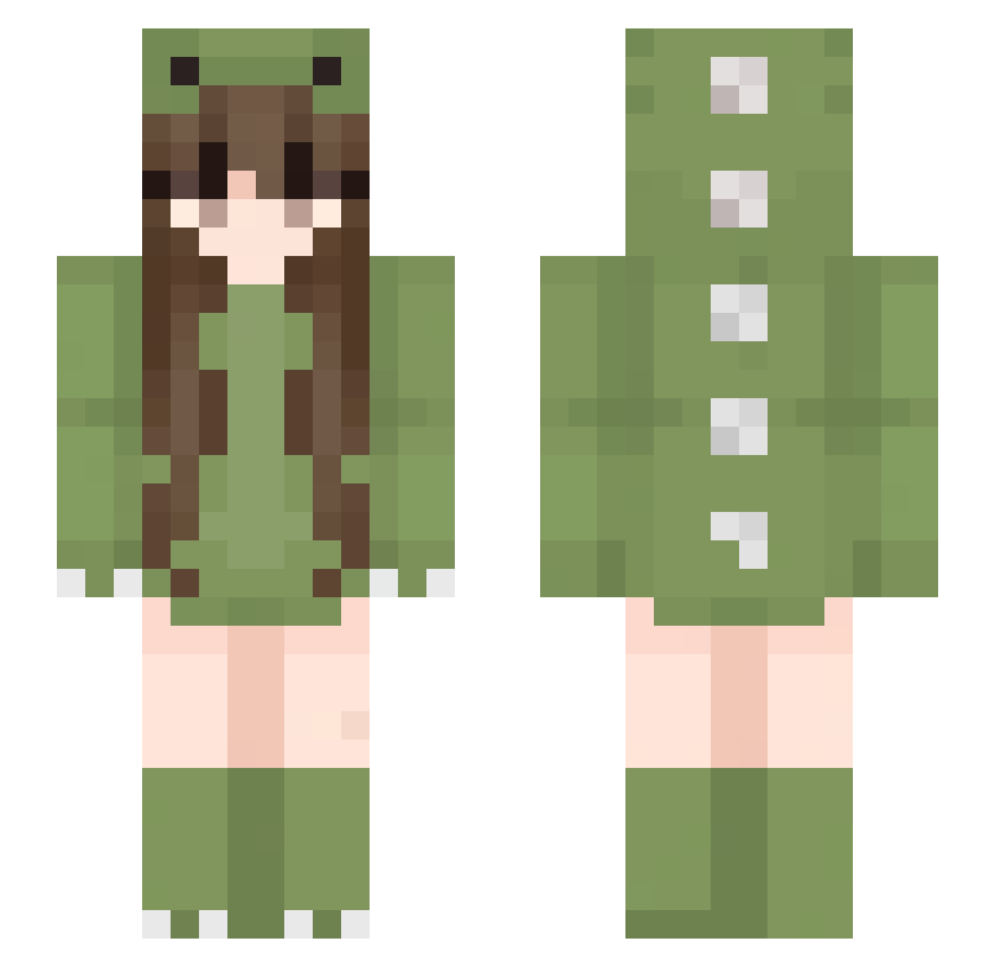 Ting01080 Minecraft skin, front and back view