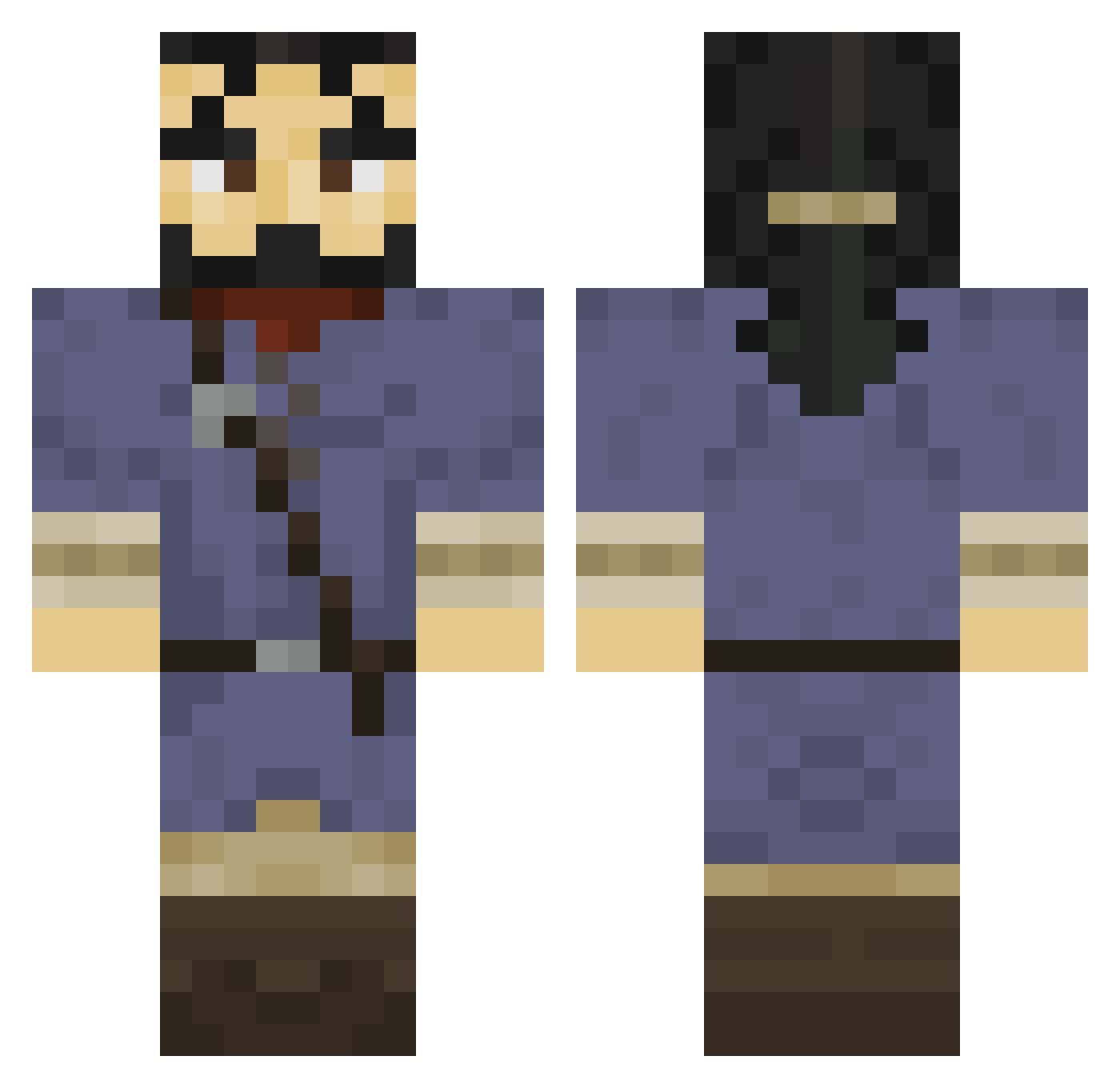 Reposeofthis132 Minecraft skin, front and back view