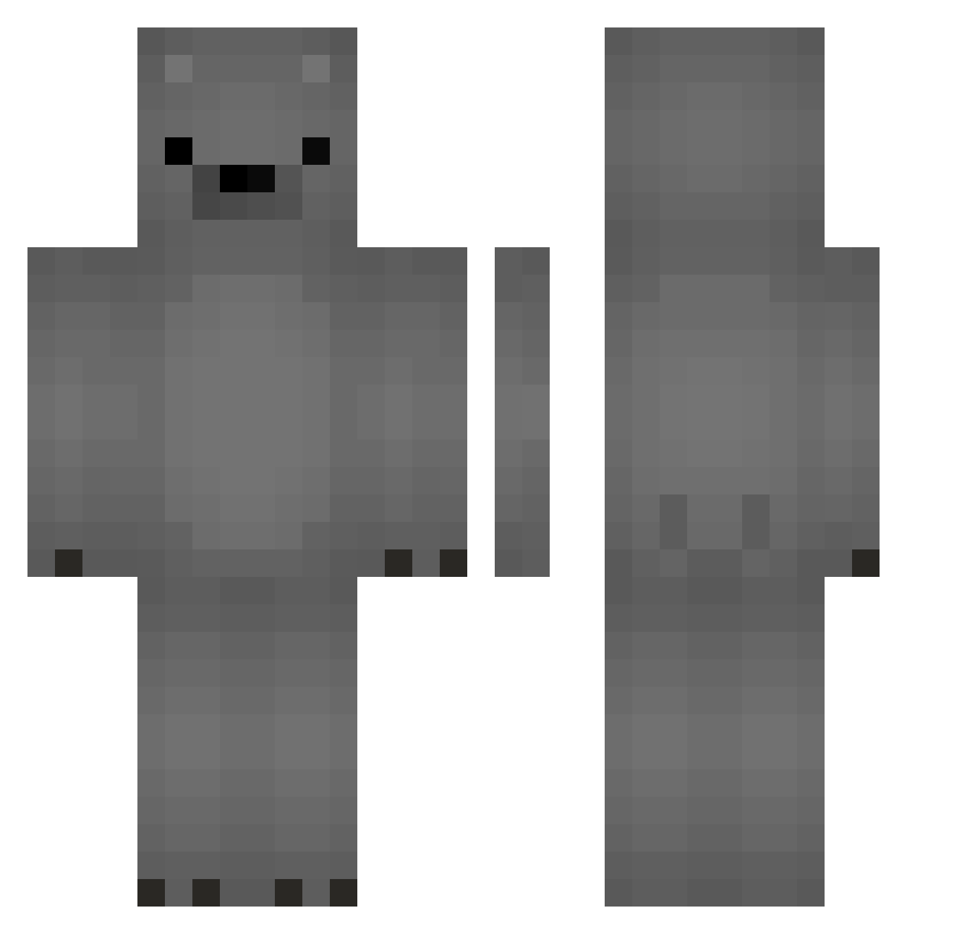 Pythus Minecraft skin, front and back view