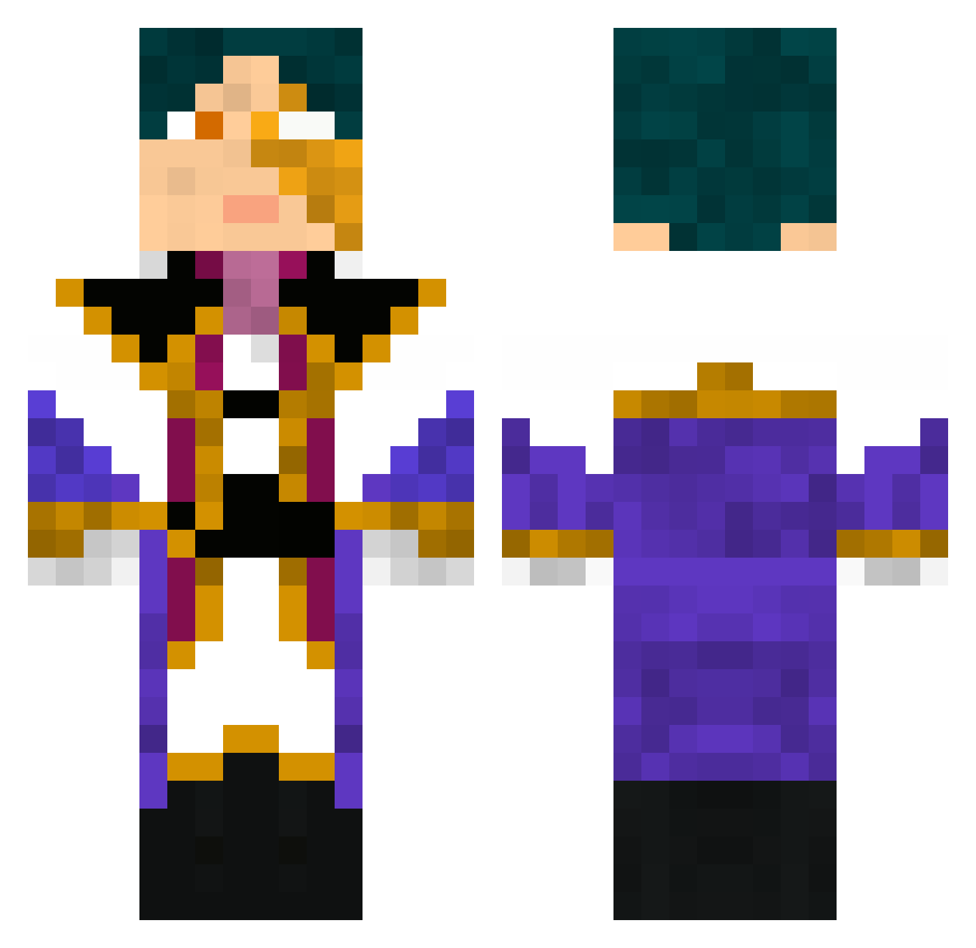 Keena Minecraft skin, front and back view