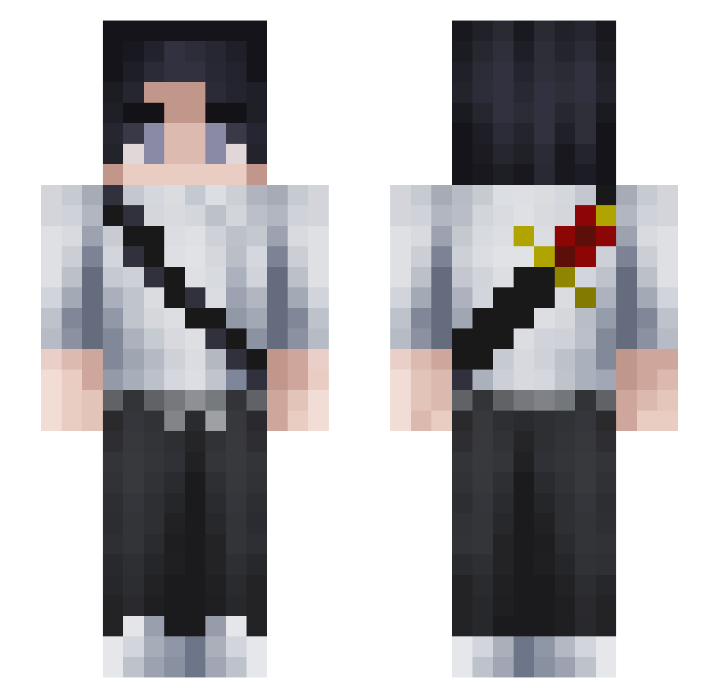Azenai Minecraft skin, front and back view