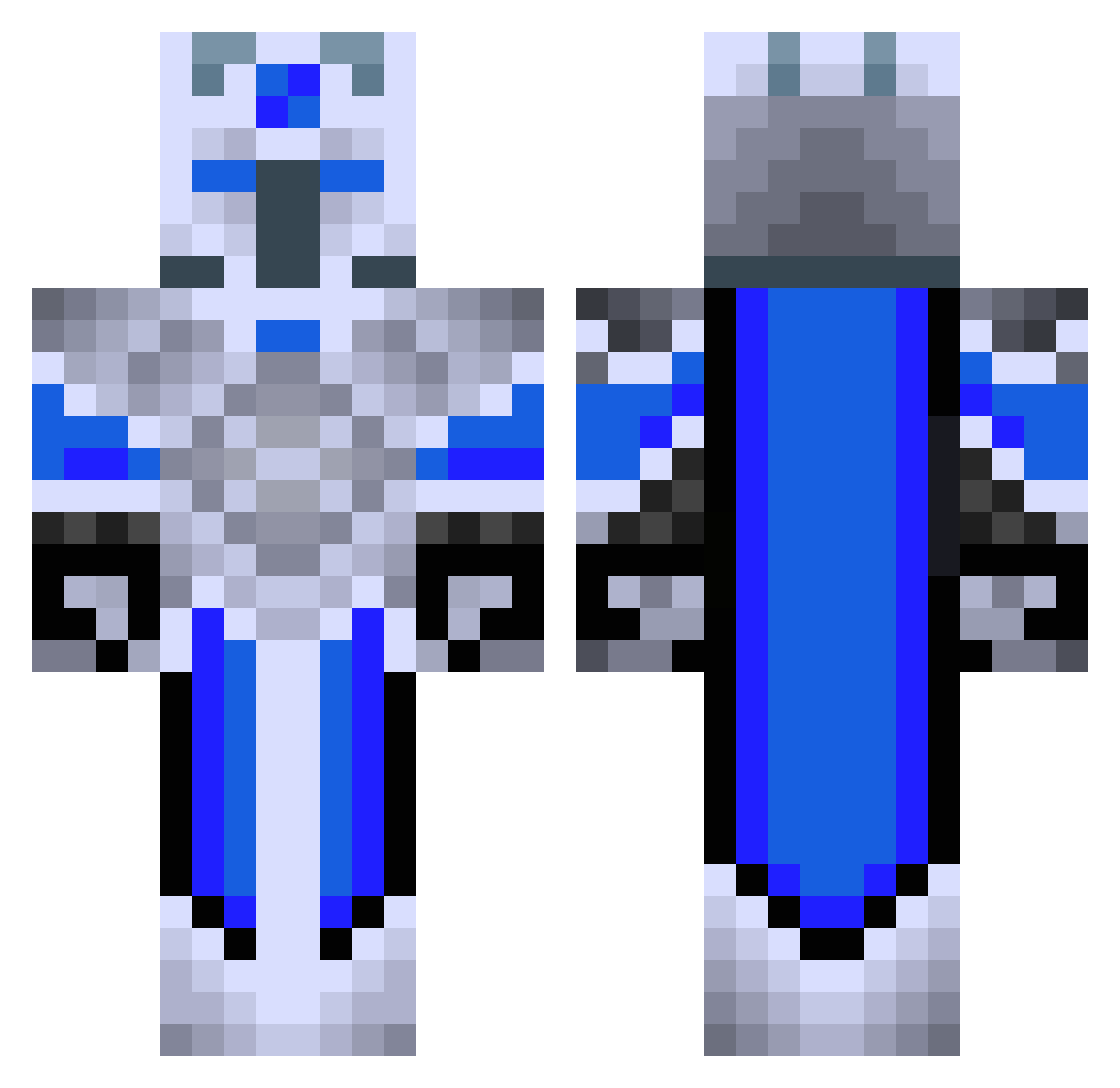 BullHead1101 Minecraft skin, front and back view