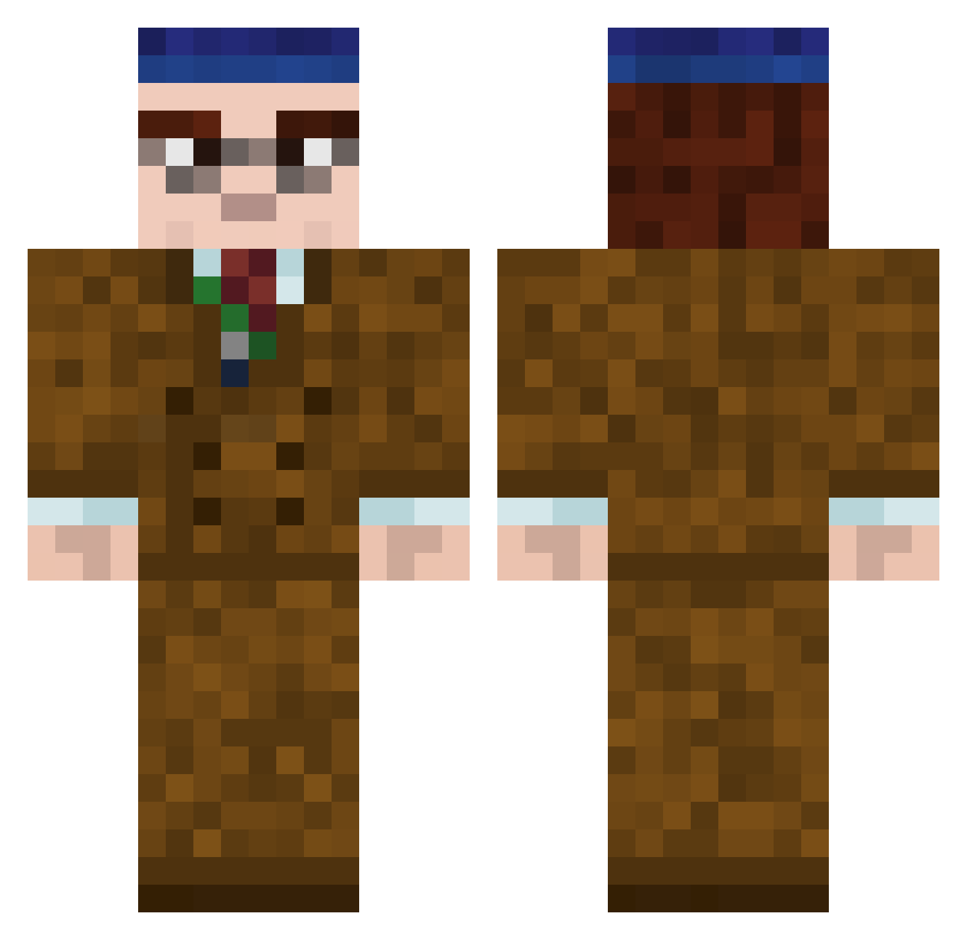 MIHAELRAVEN Minecraft skin, front and back view
